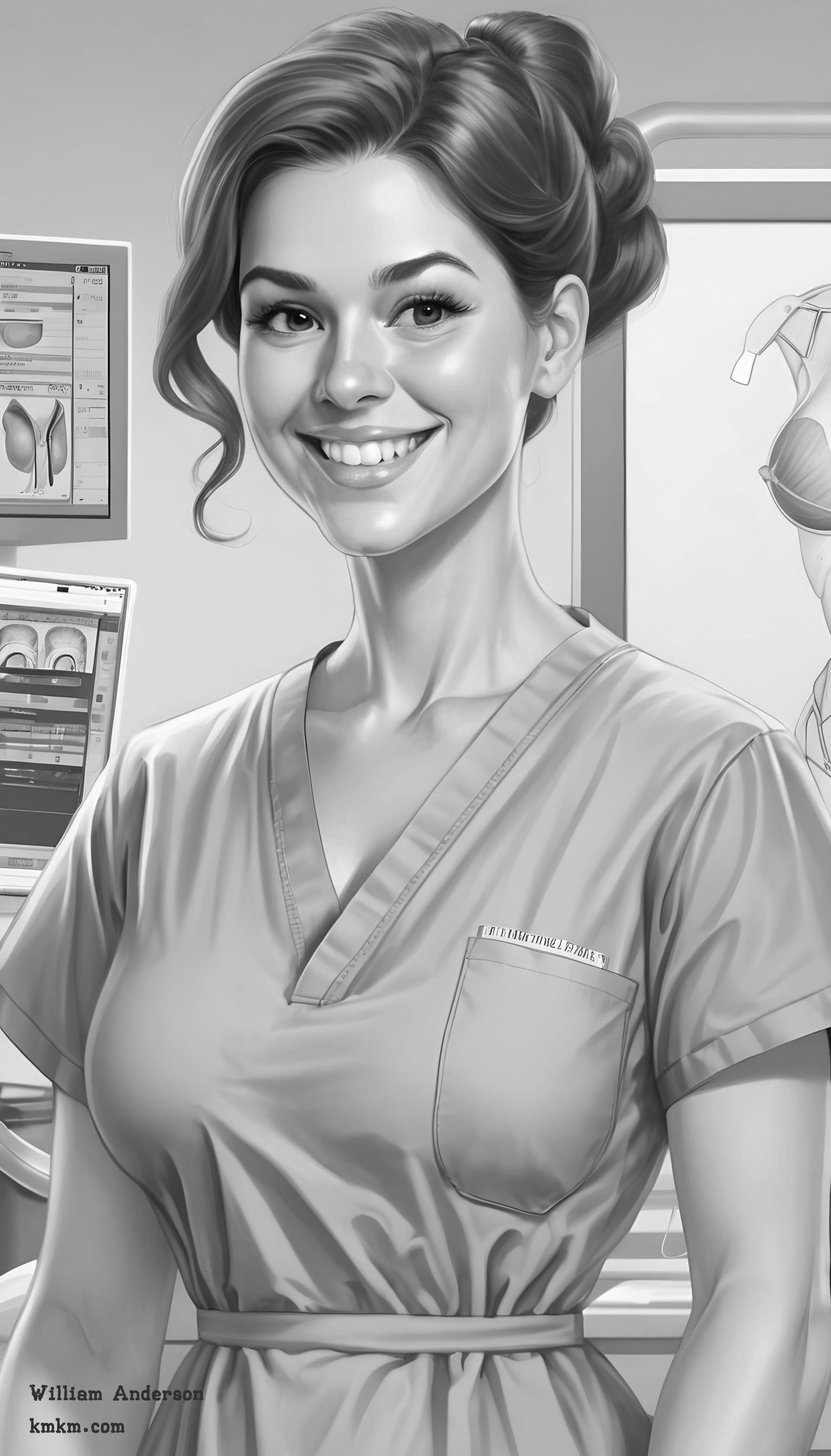 Black and white custom caricature 11