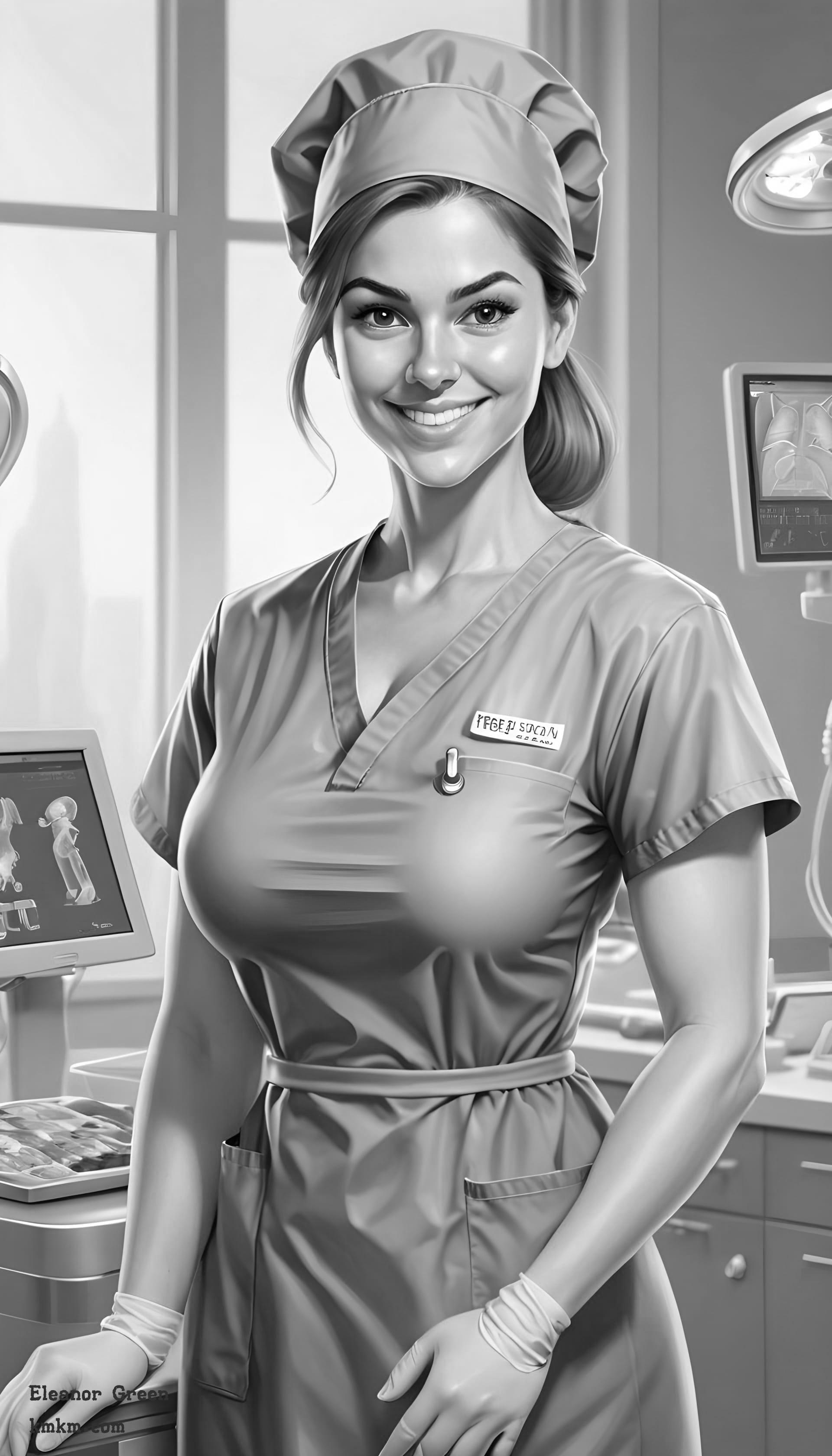 Black and white custom caricature 18