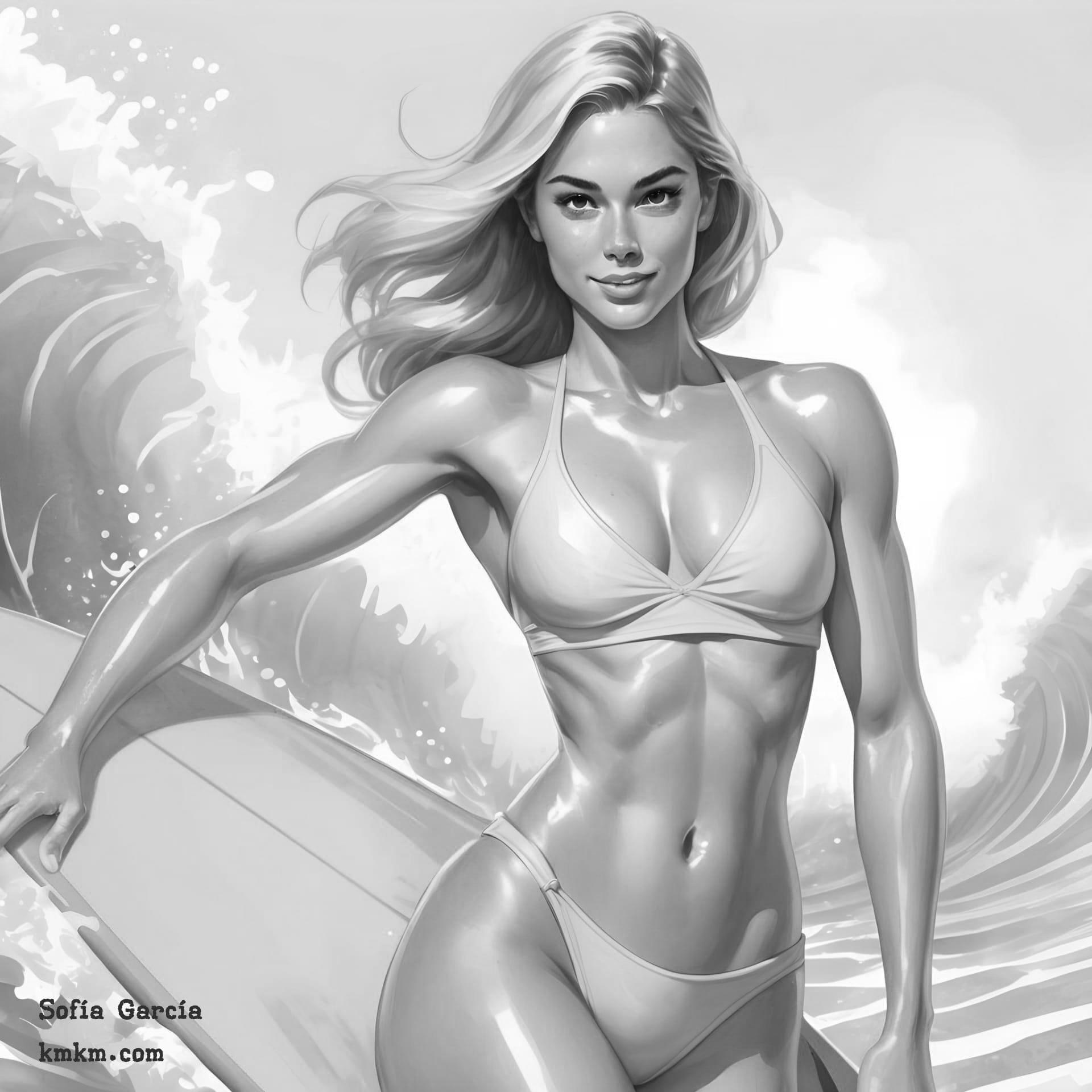 Black and white cute caricature 08