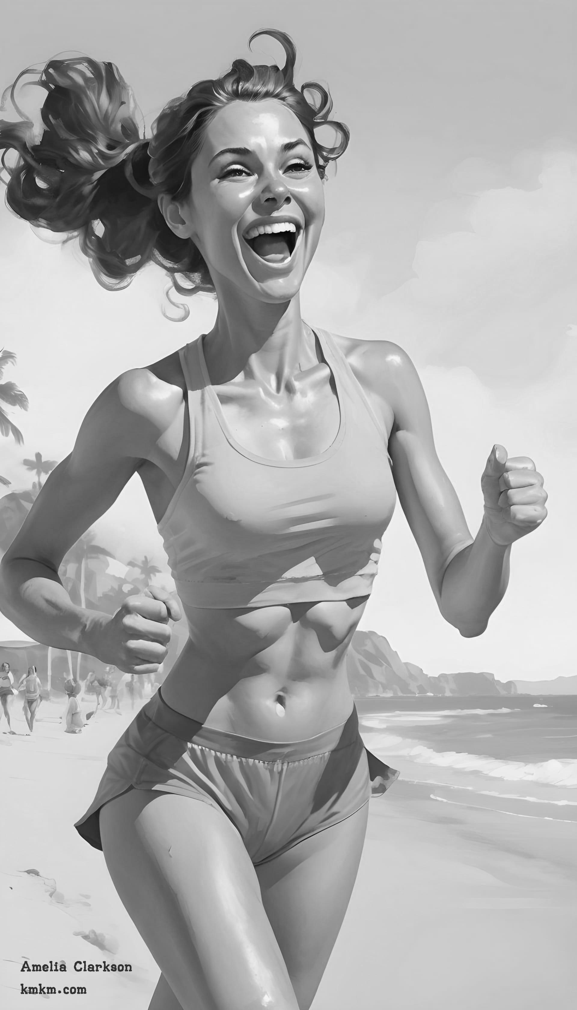 Black and white cute caricature 13