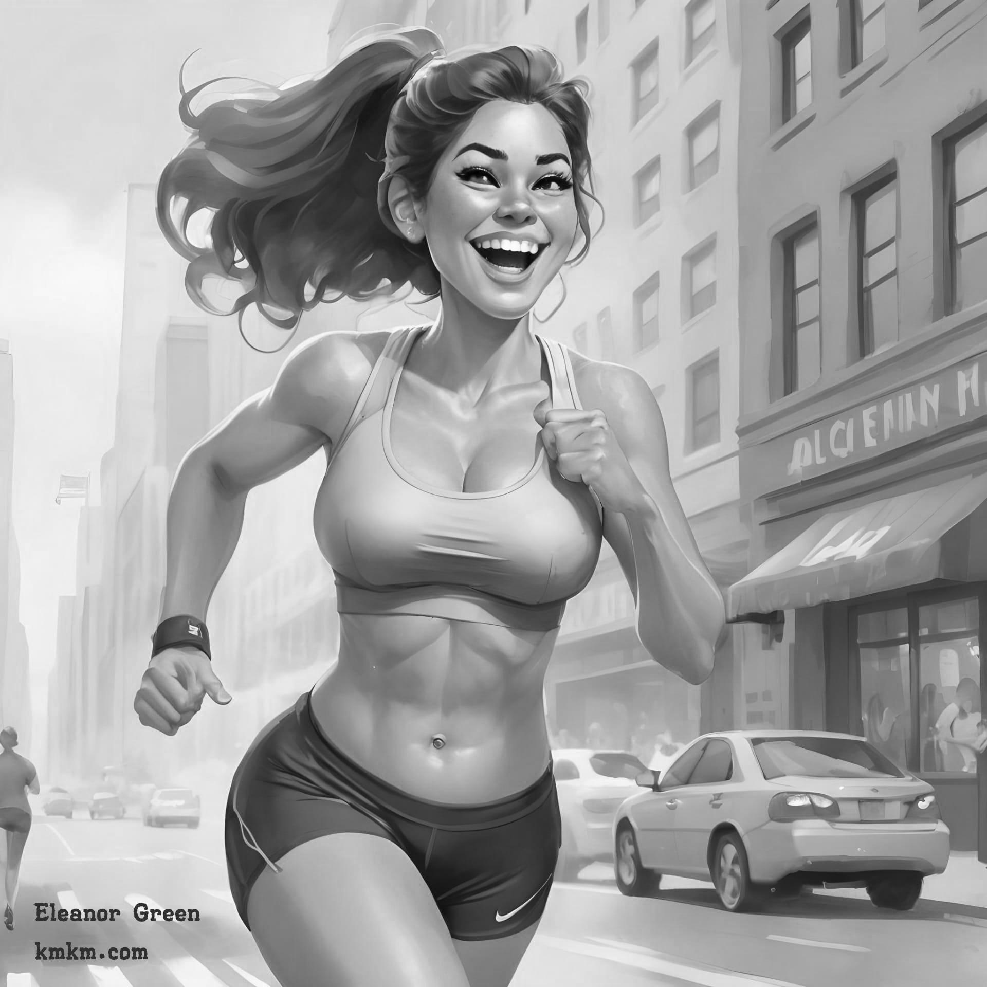 Black and white cute caricature 16