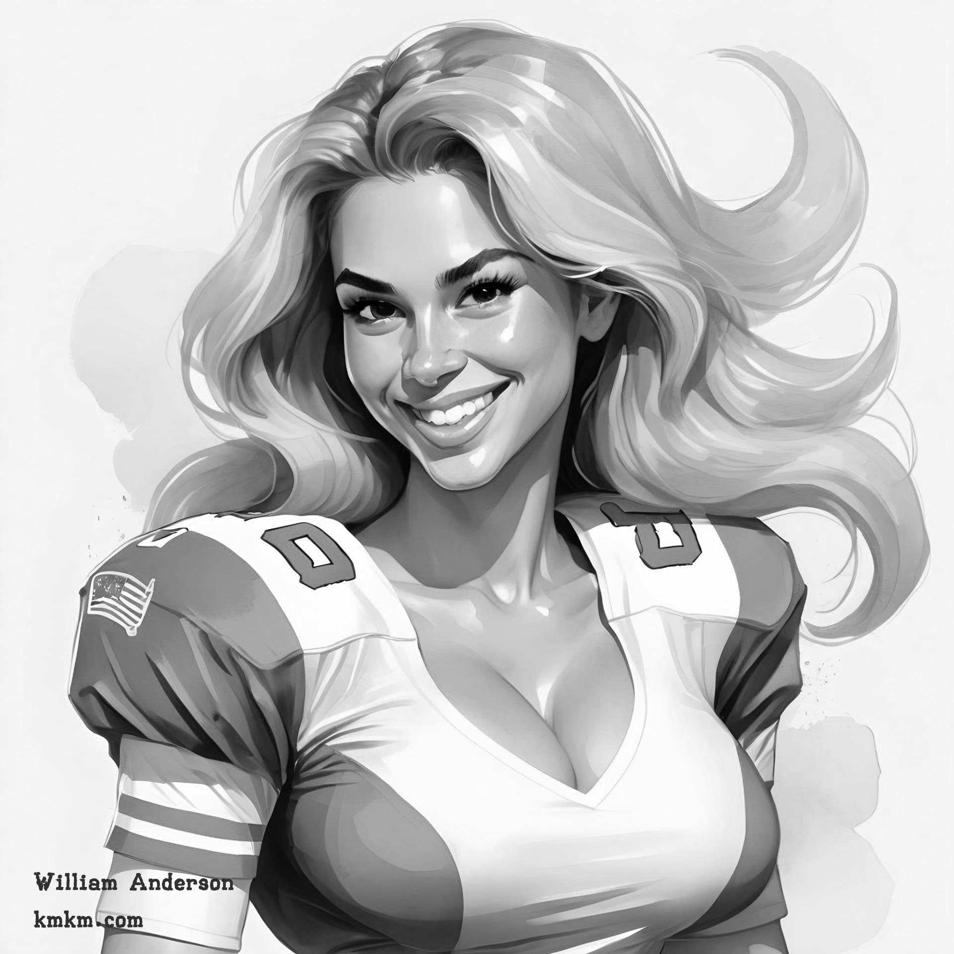 Black and white cute caricature 19