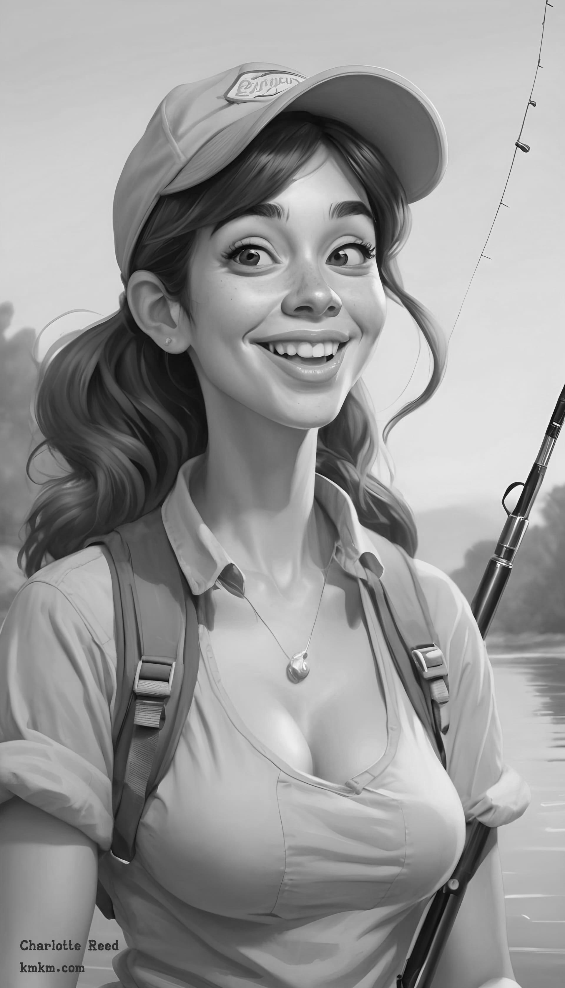 Black and white digital caricature 01