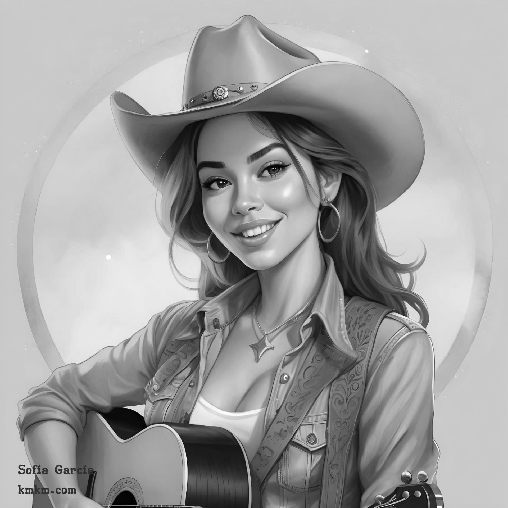 Black and white digital caricature 07