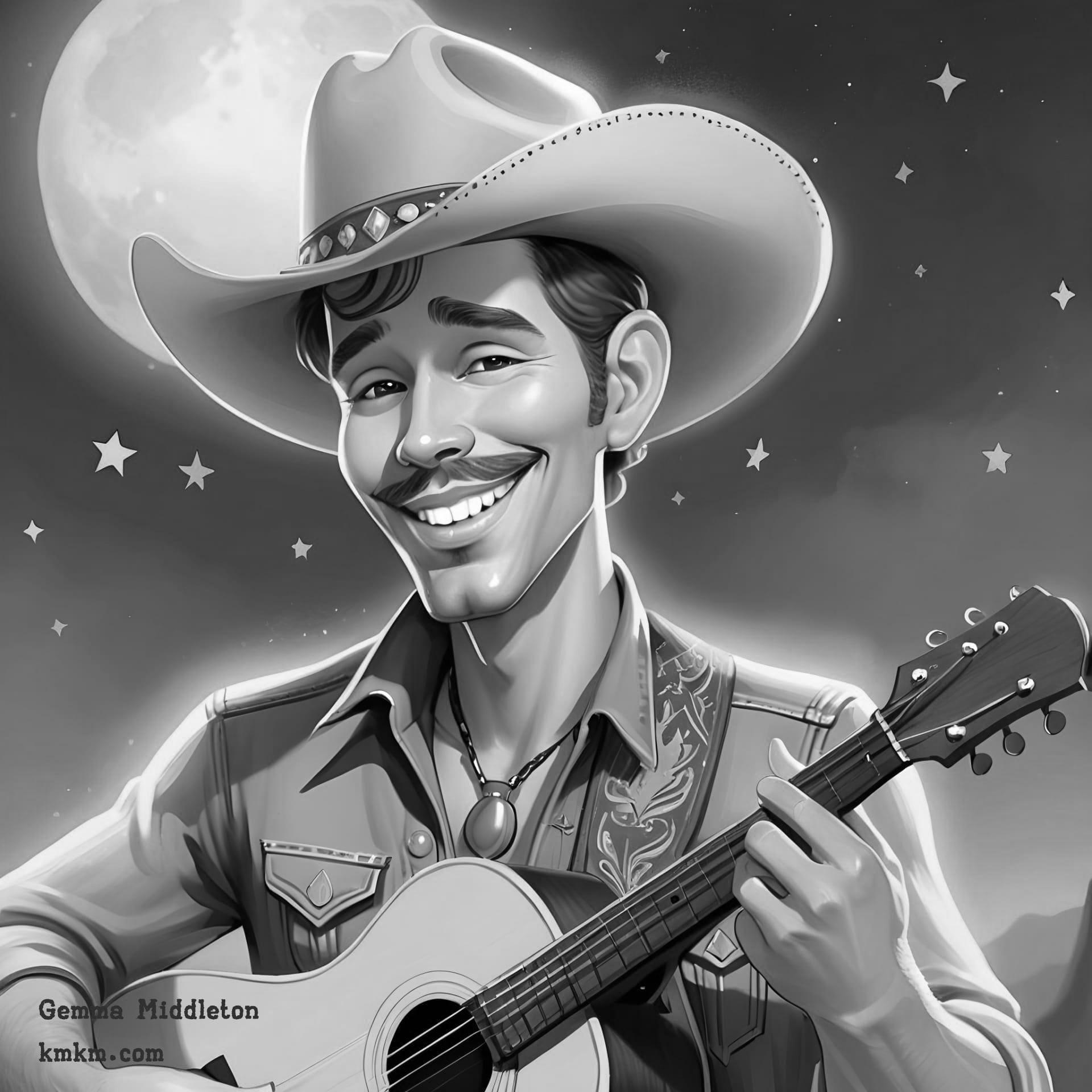 Black and white digital caricature 09