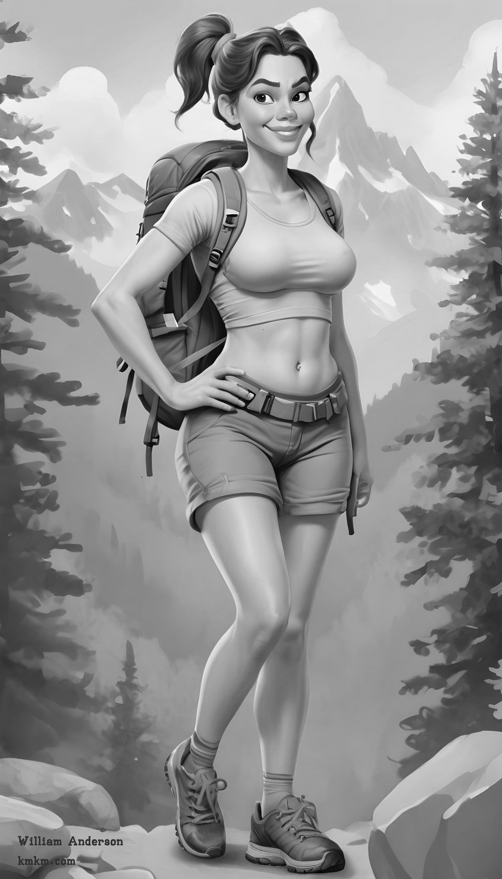 Black and white digital caricature 10