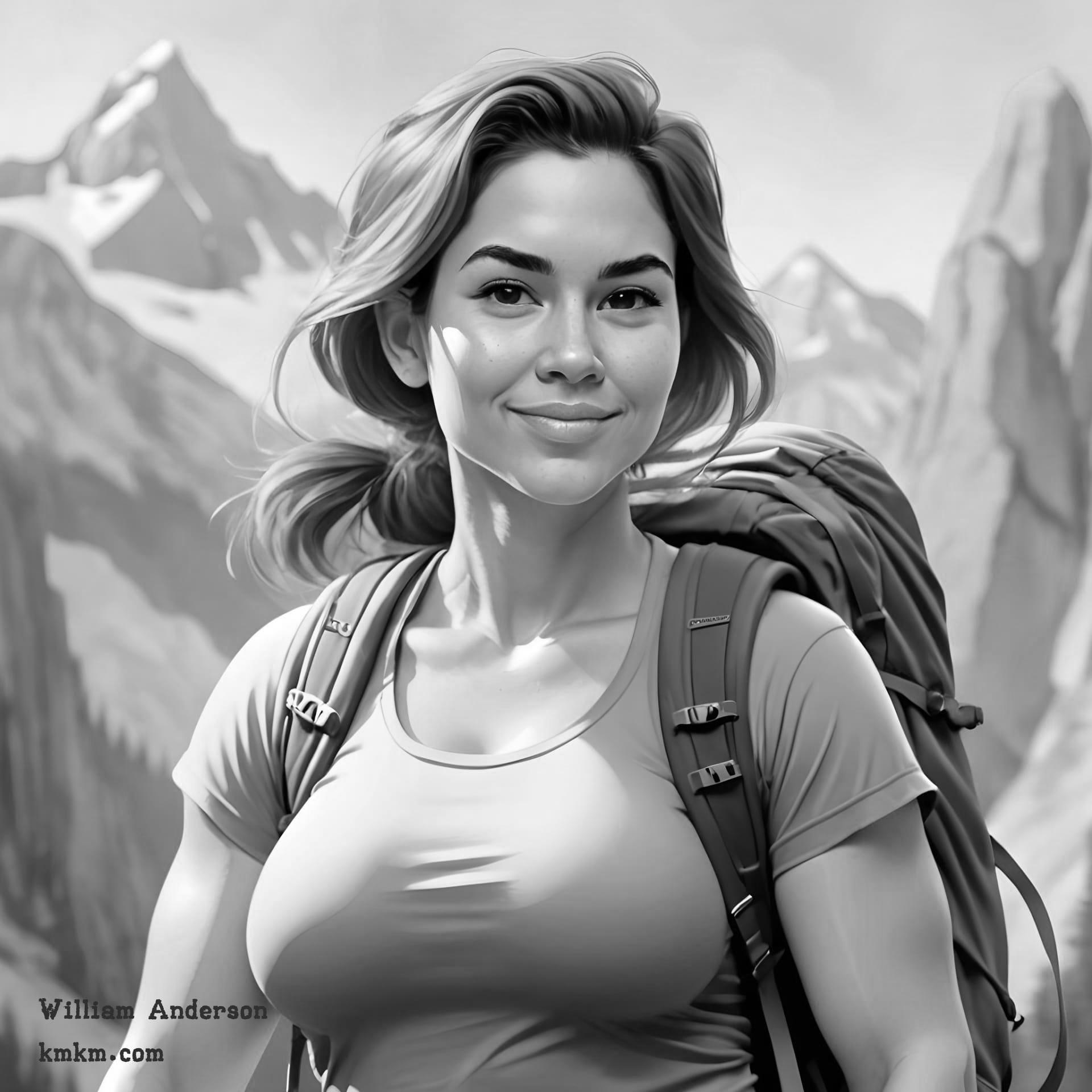 Black and white digital caricature 11