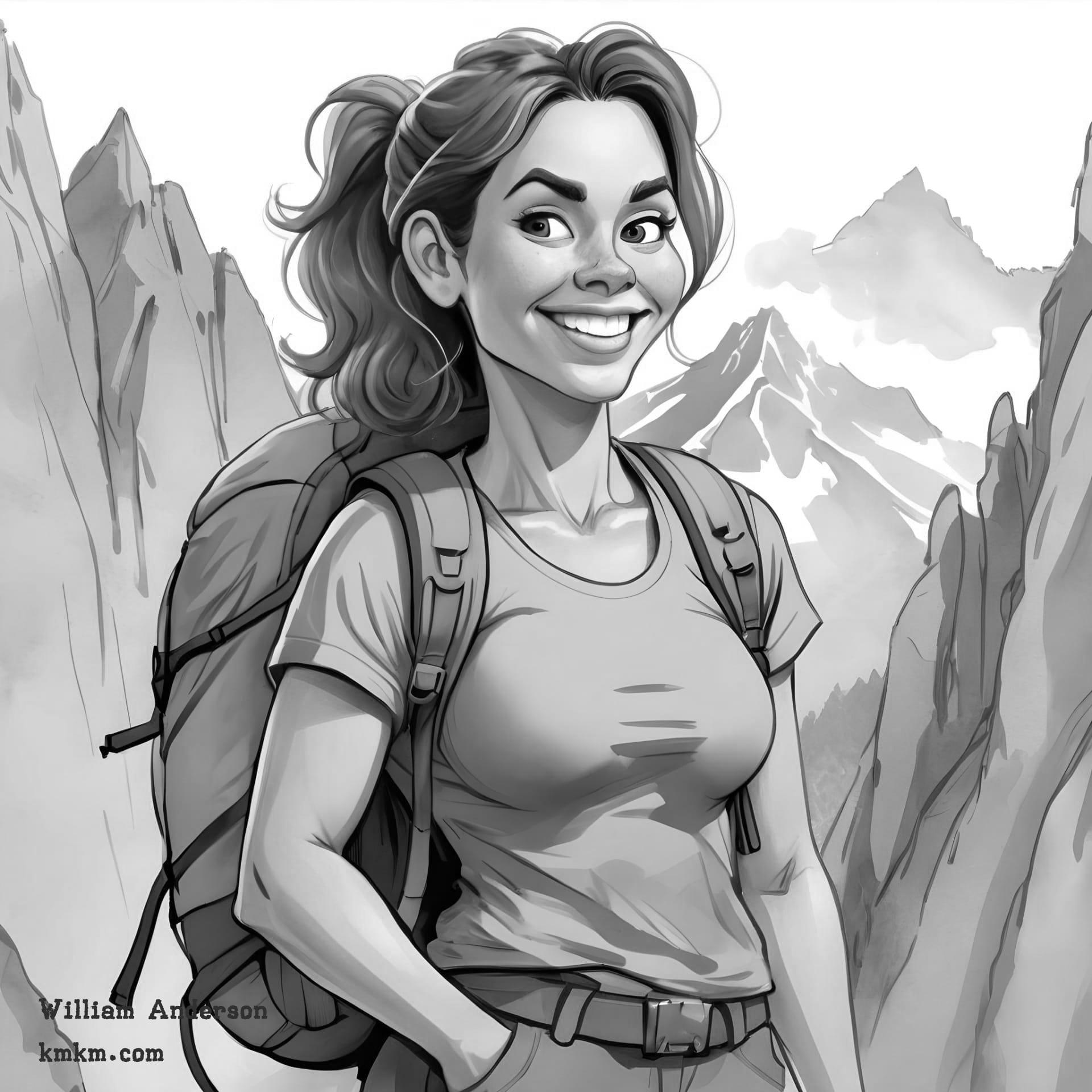 Black and white digital caricature 12