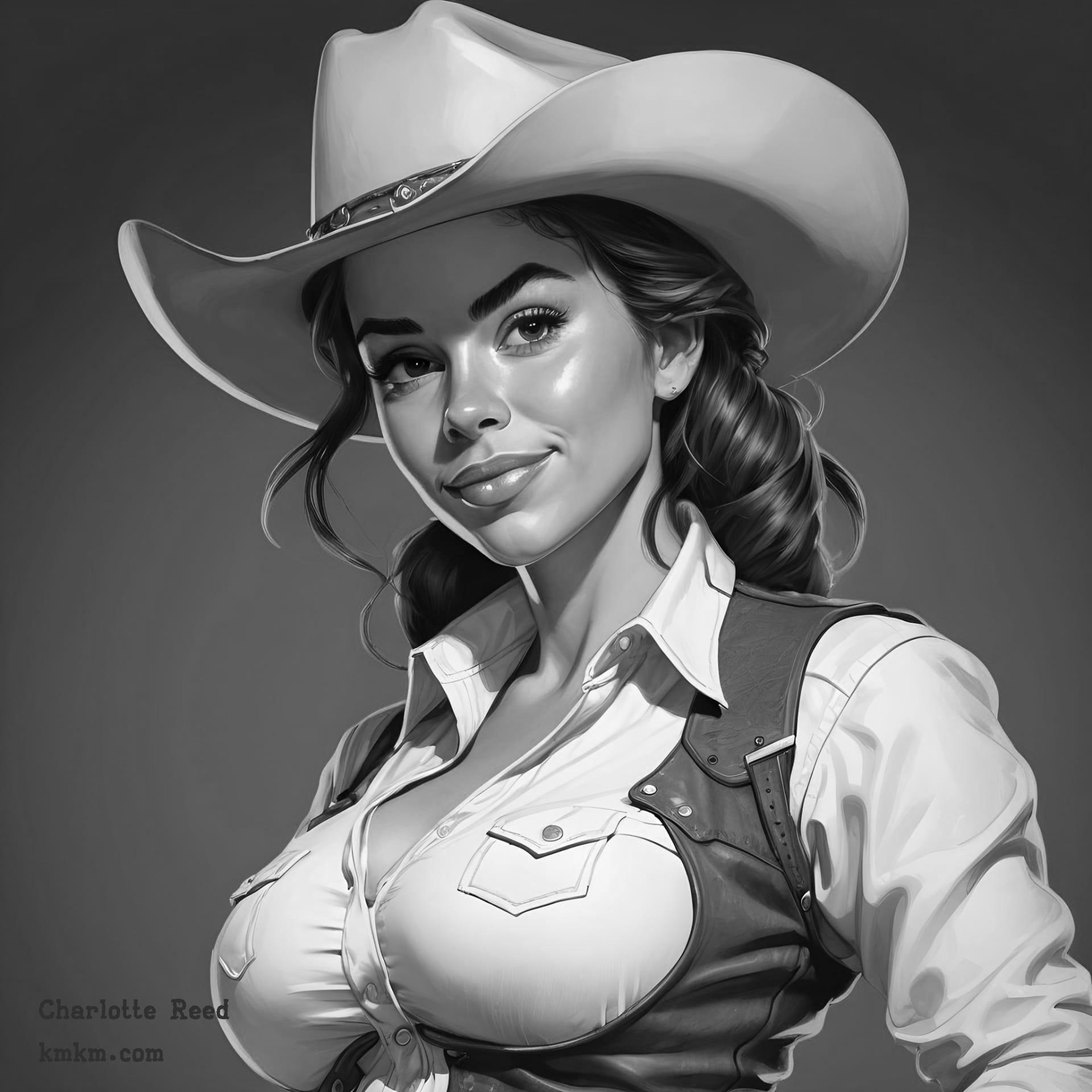 Black and white digital caricature 14