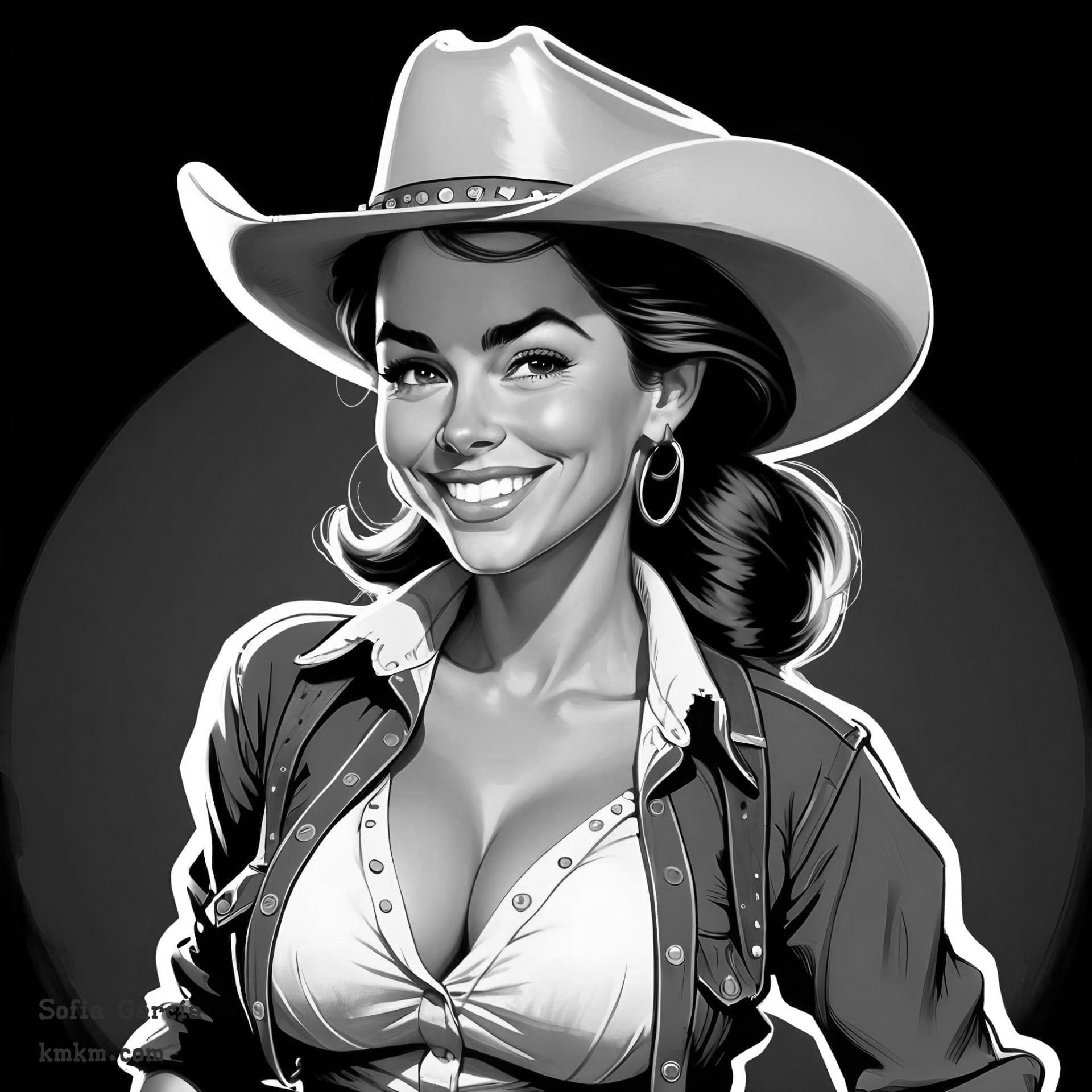 Black and white digital caricature 15
