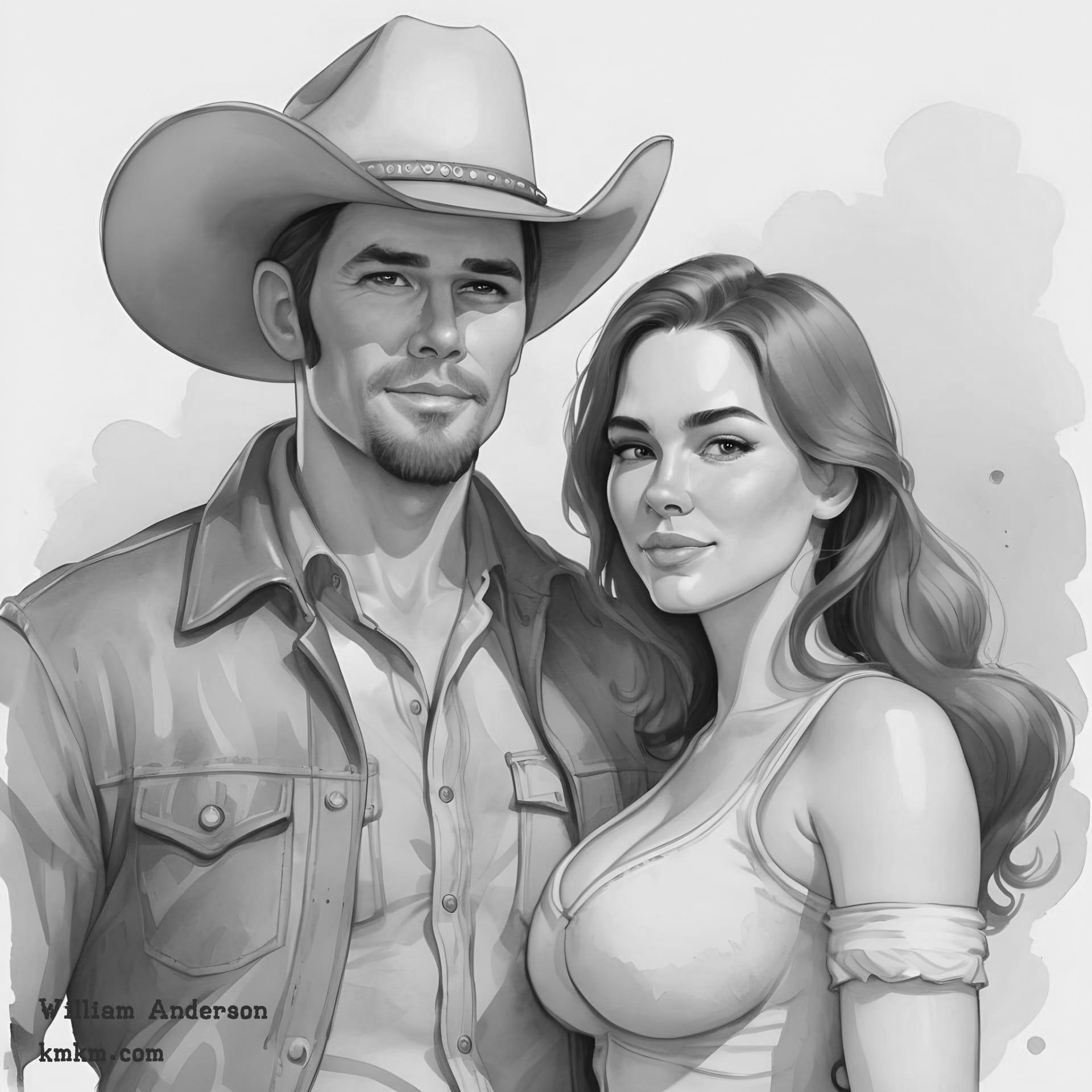 Black and white digital caricature 19