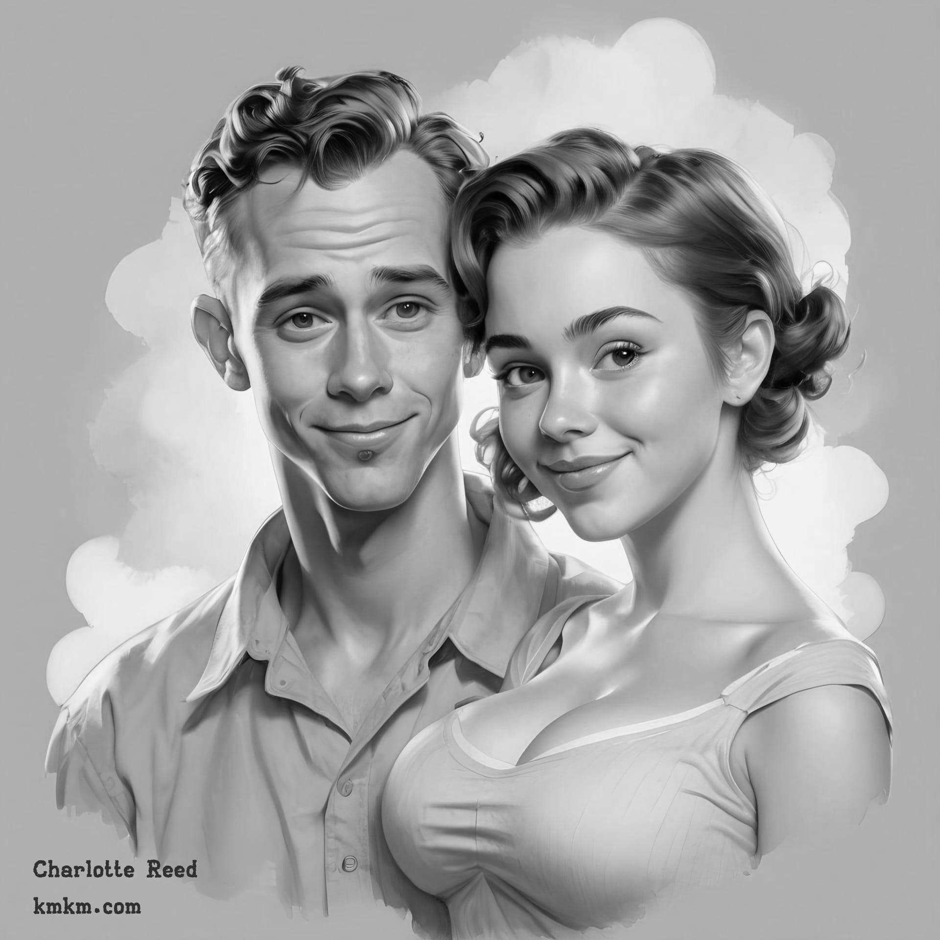 Black and white digital caricature 20