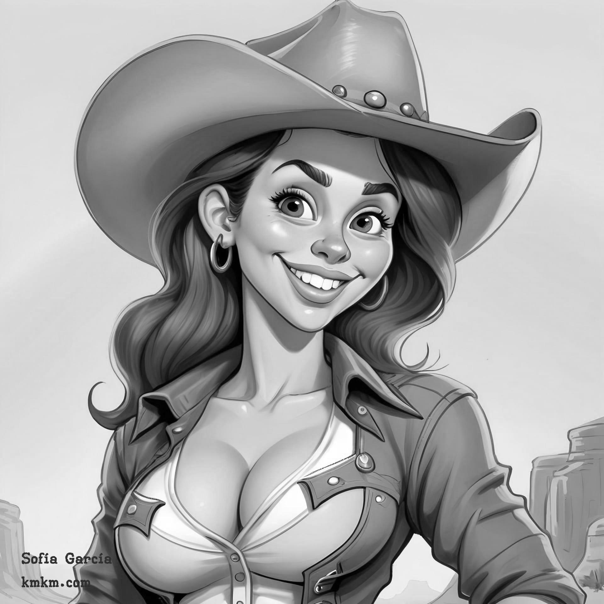 Black and white funny caricature drawing 10
