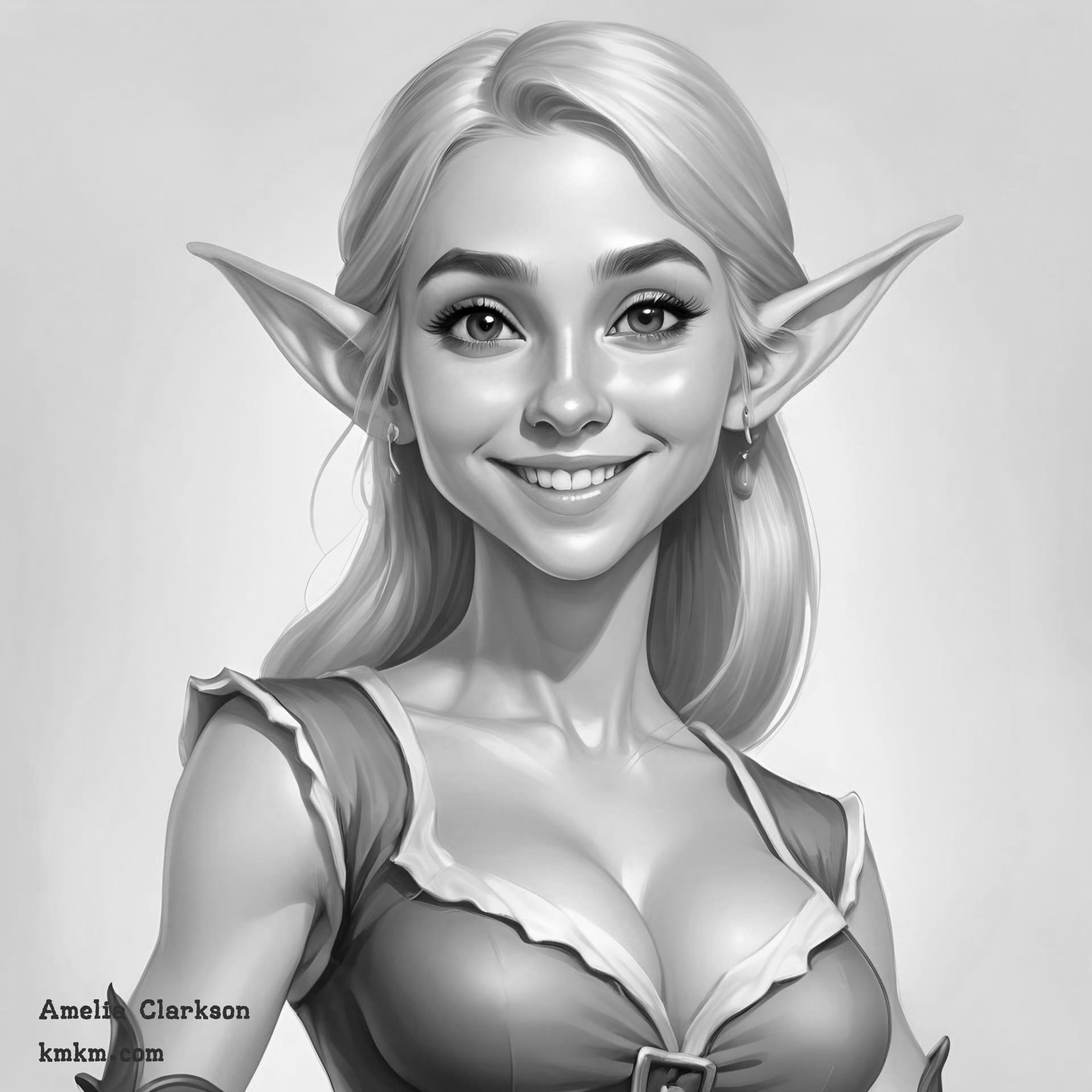 Black and white goofy faces caricatures 02