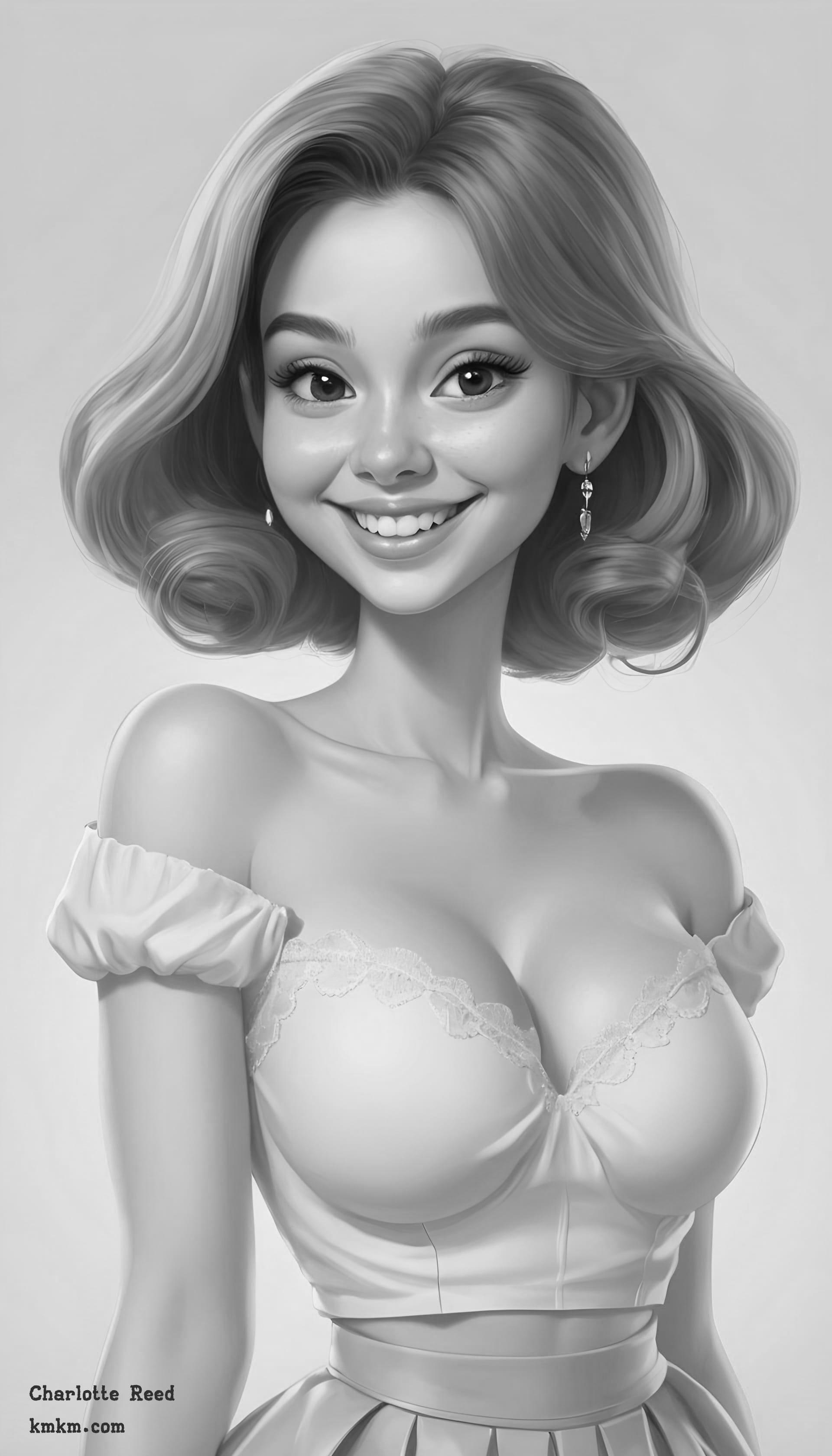 Black and white goofy faces caricatures 11