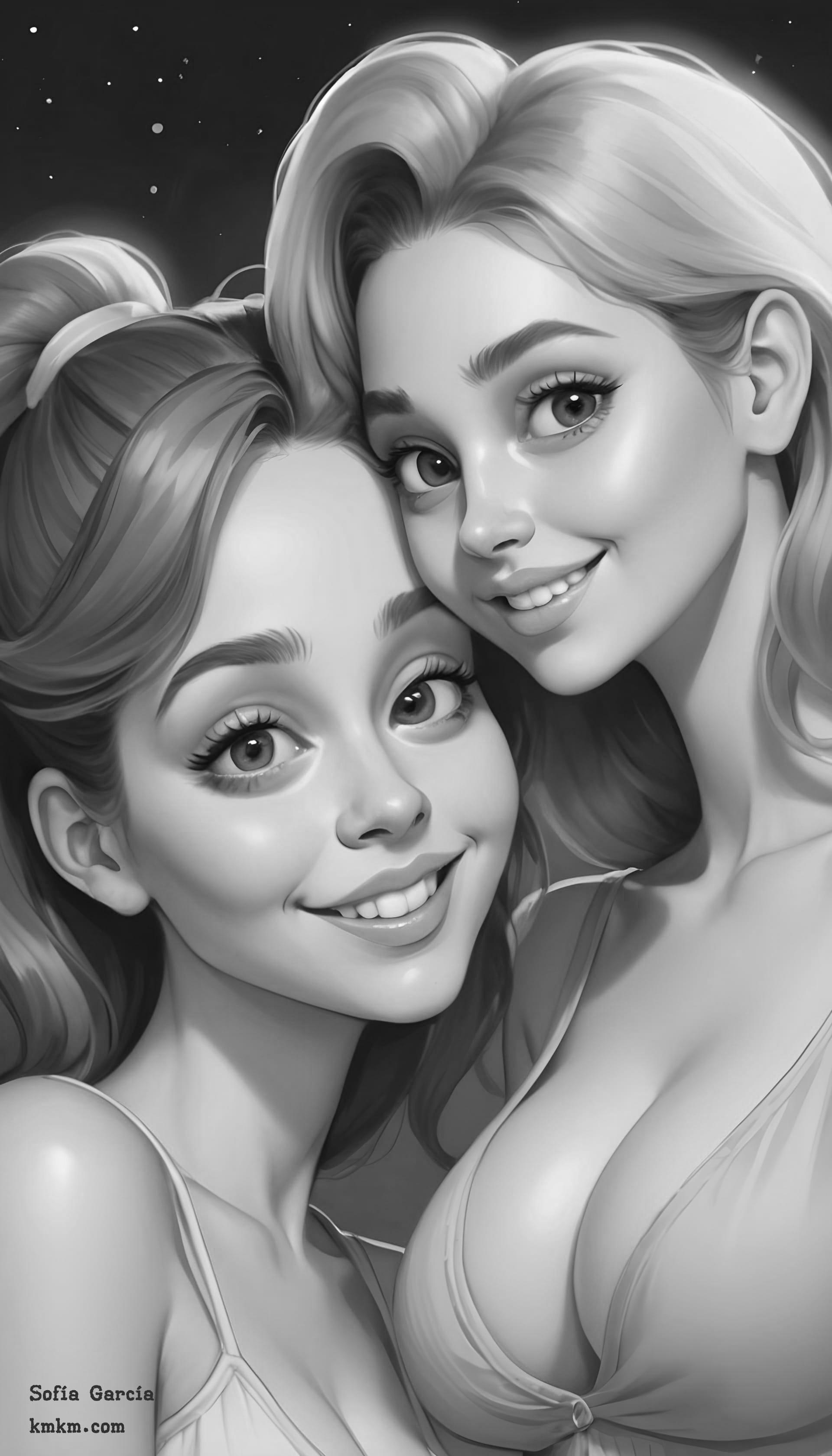 Black and white goofy faces caricatures 19