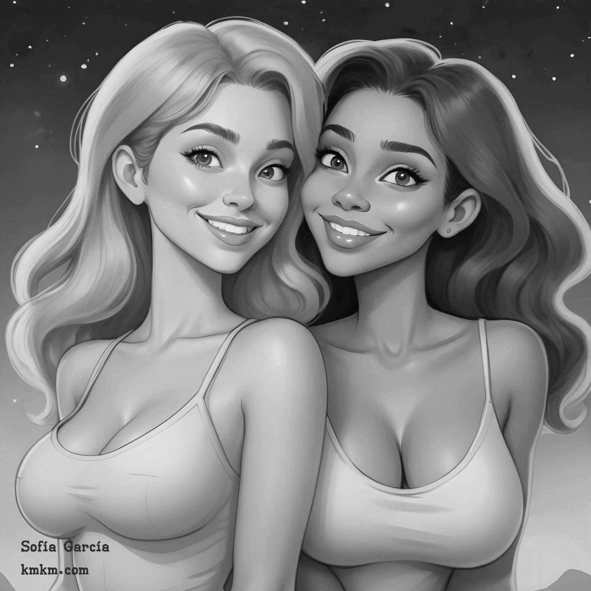 Black and white personalized caricature 02