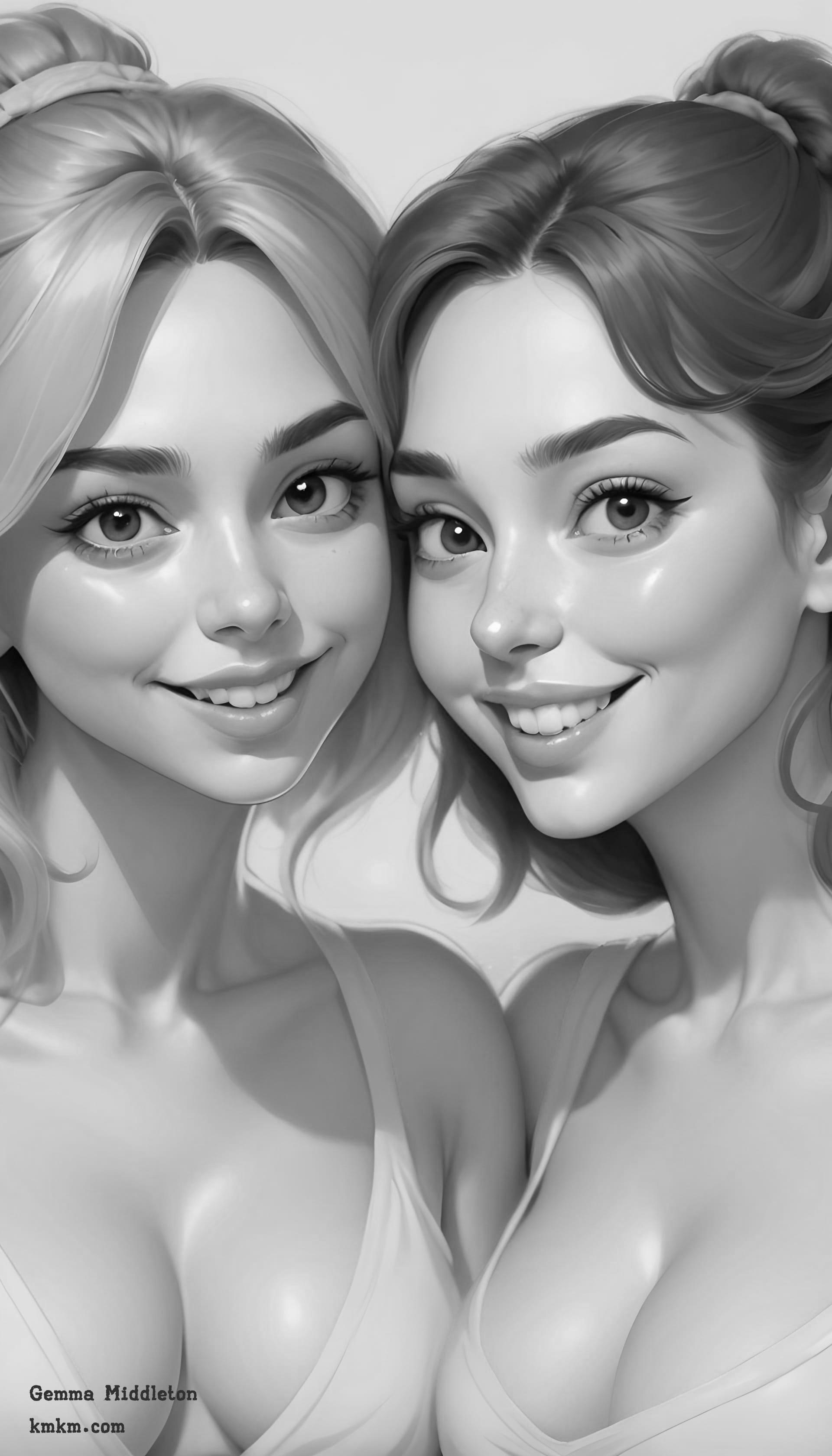 Black and white personalized caricature 03