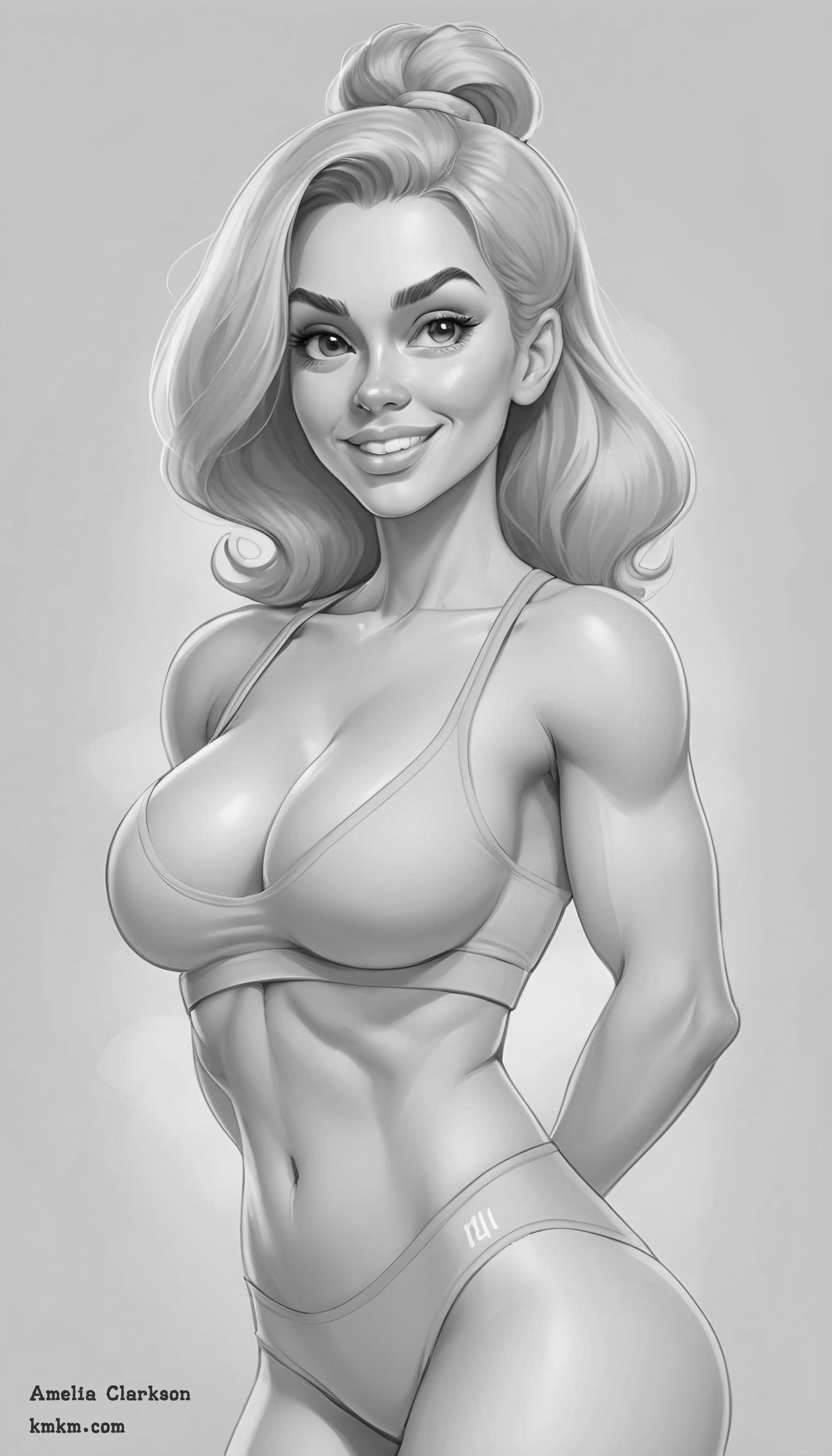 Black and white personalized caricature 06