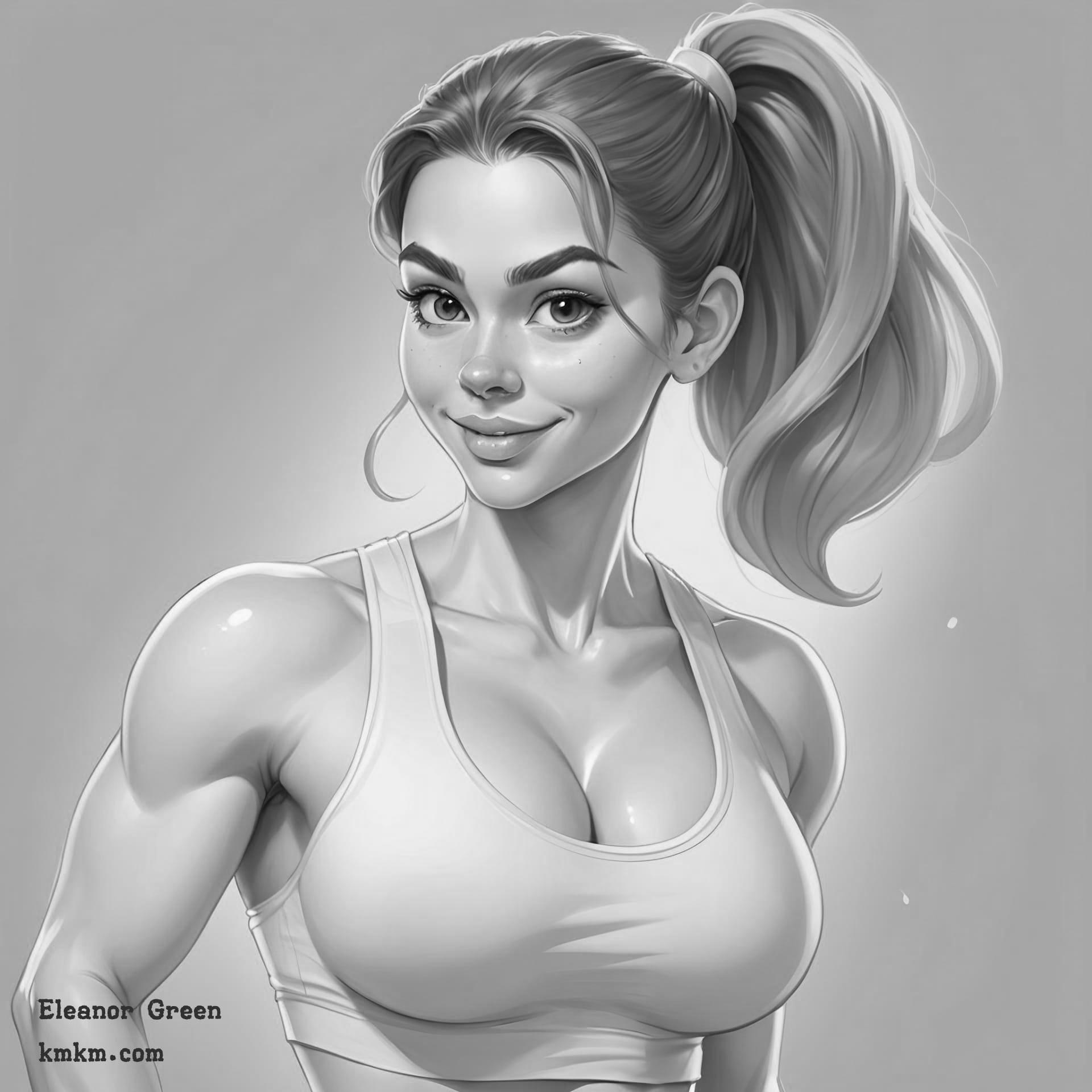 Black and white personalized caricature 09