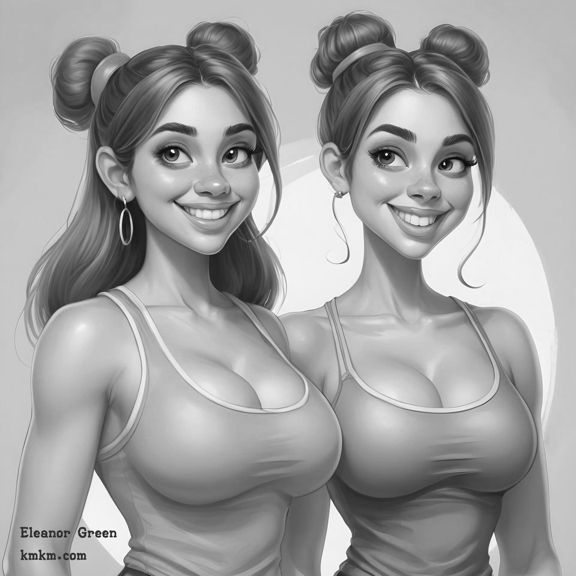 Black and white personalized caricature 13