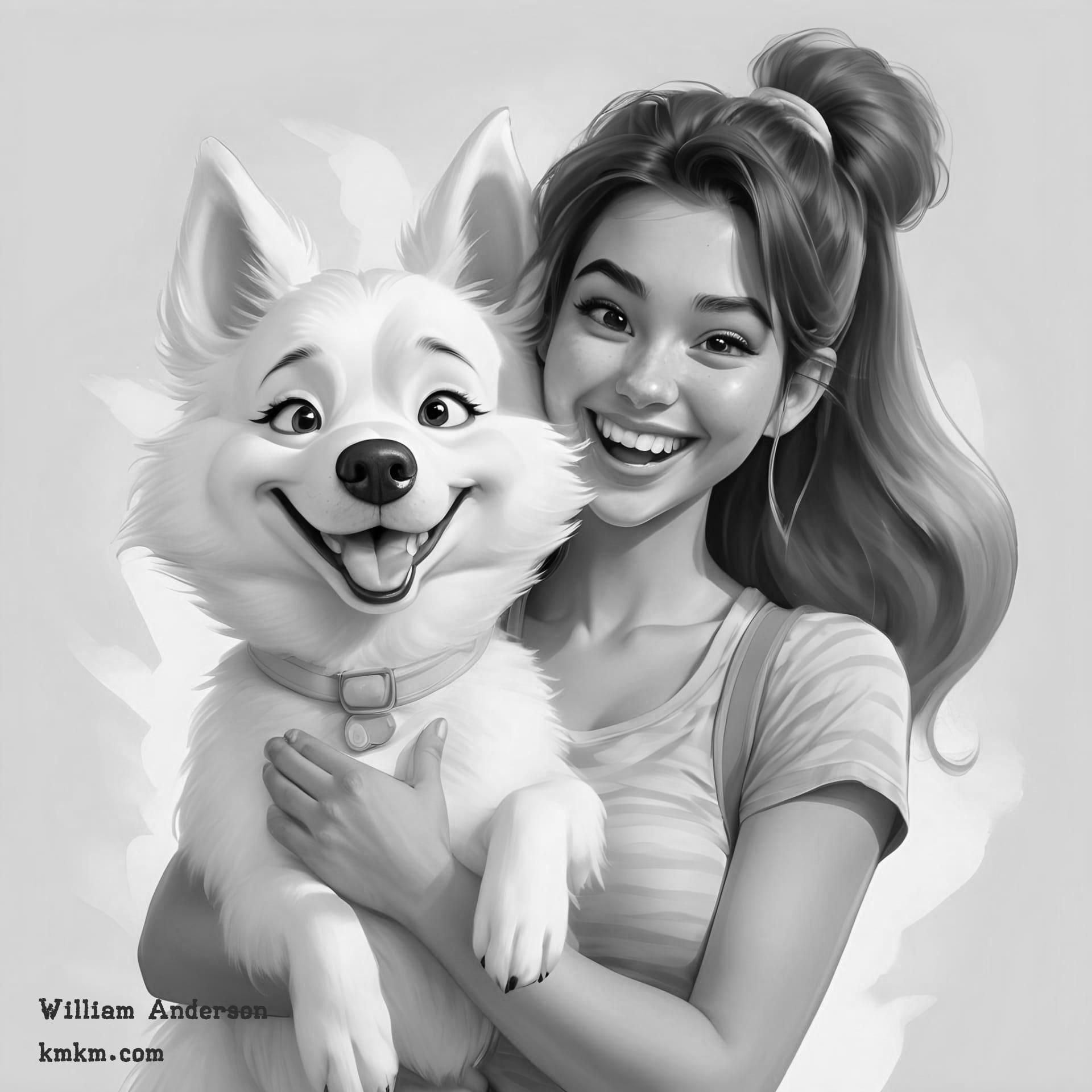 Black and white personalized caricature 14