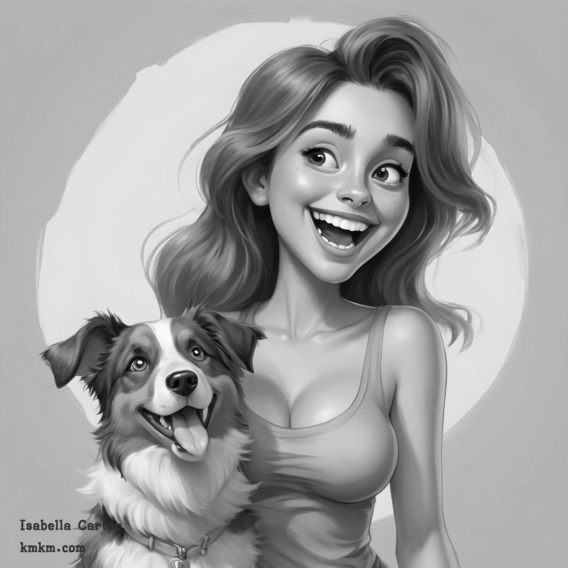 Black and white personalized caricature 15