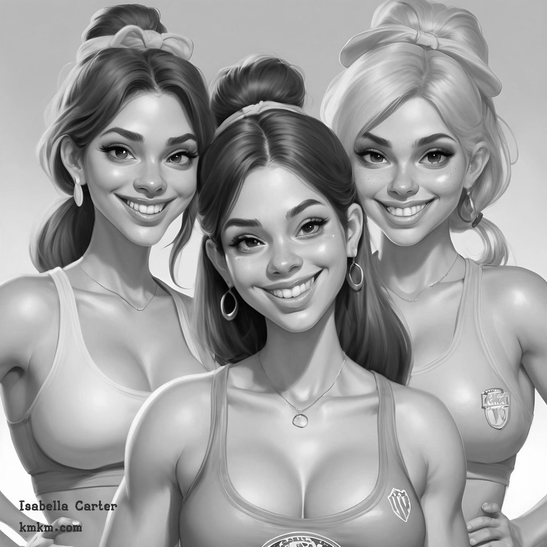 Black and white personalized caricature 16