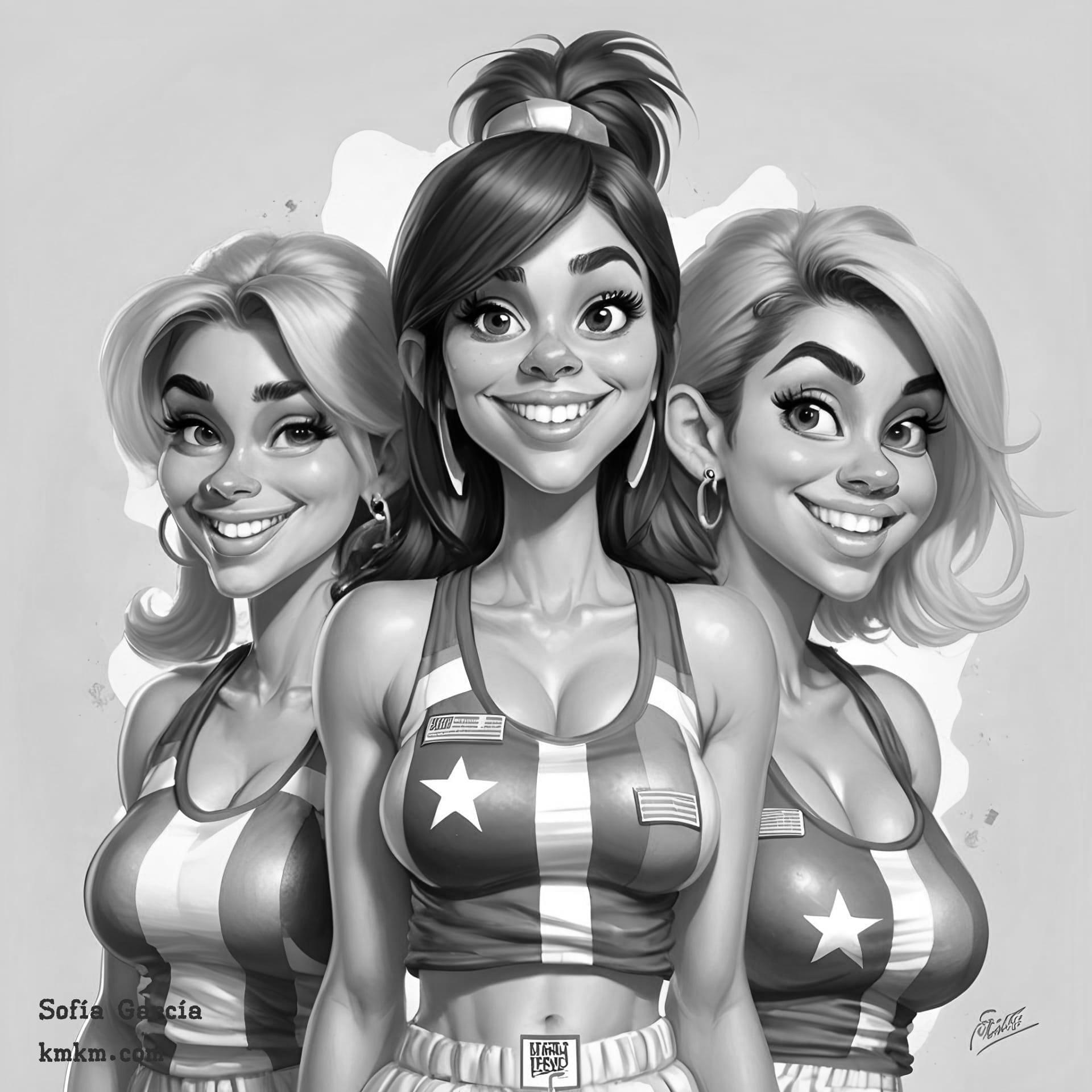Black and white personalized caricature 19