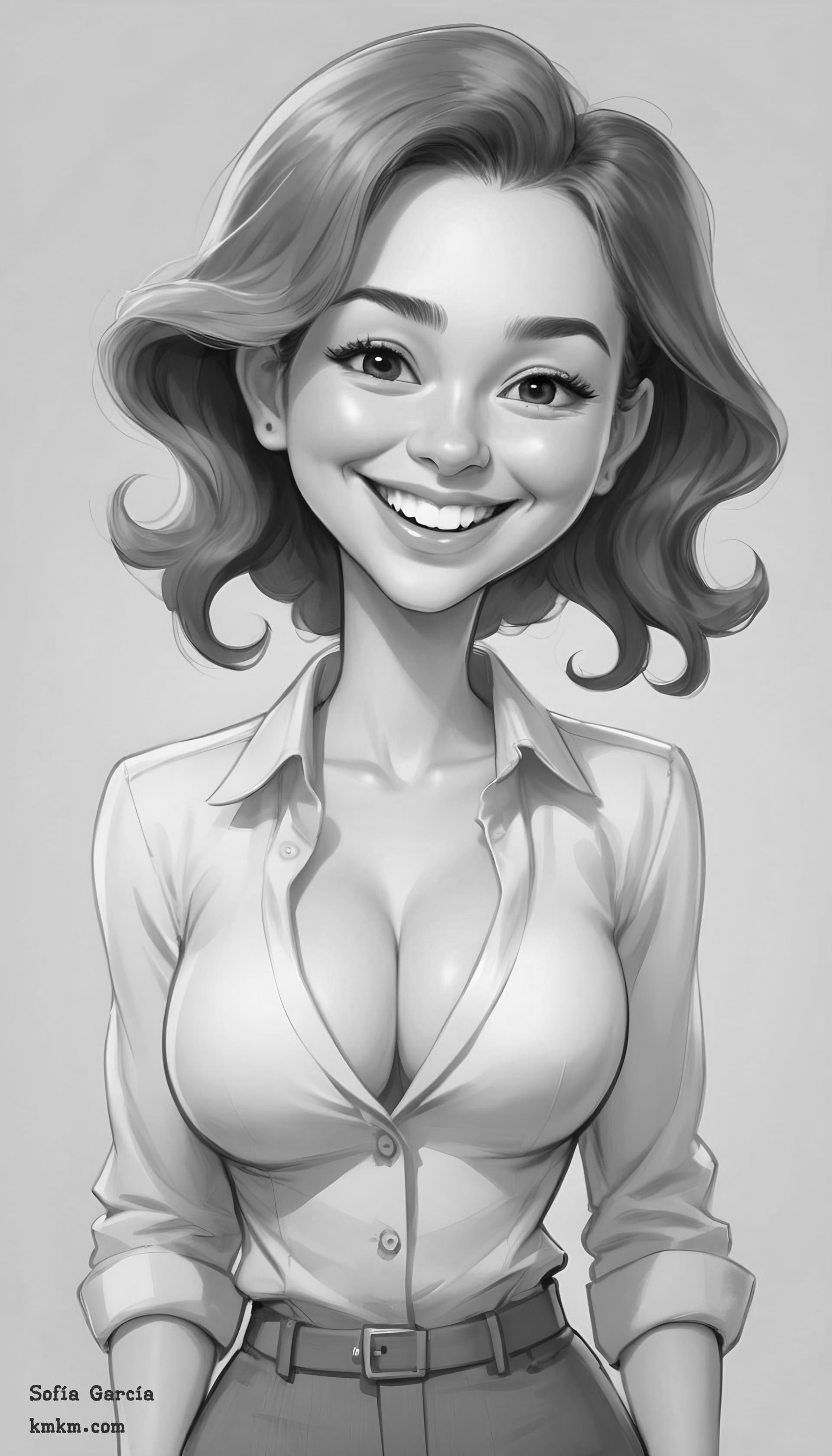 Black and white personalized caricature 20