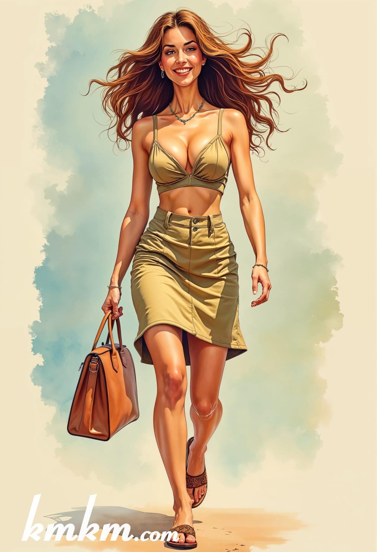 Business girl cartoon caricature sketch drawing 10