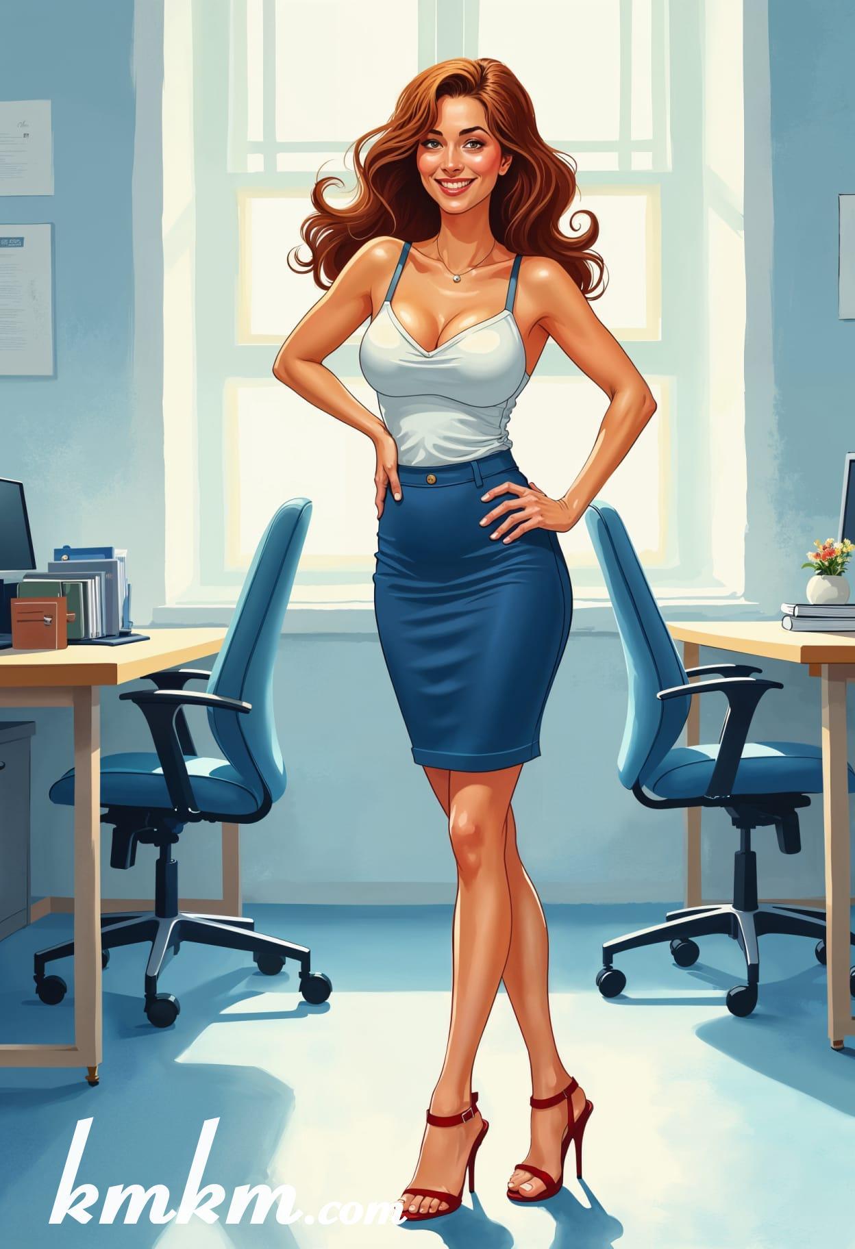 Business girl cartoon caricature sketch drawing 13