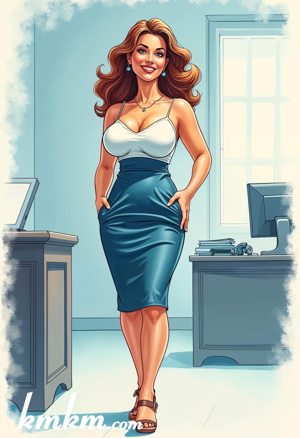 Business girl outfit illustration drawing 12