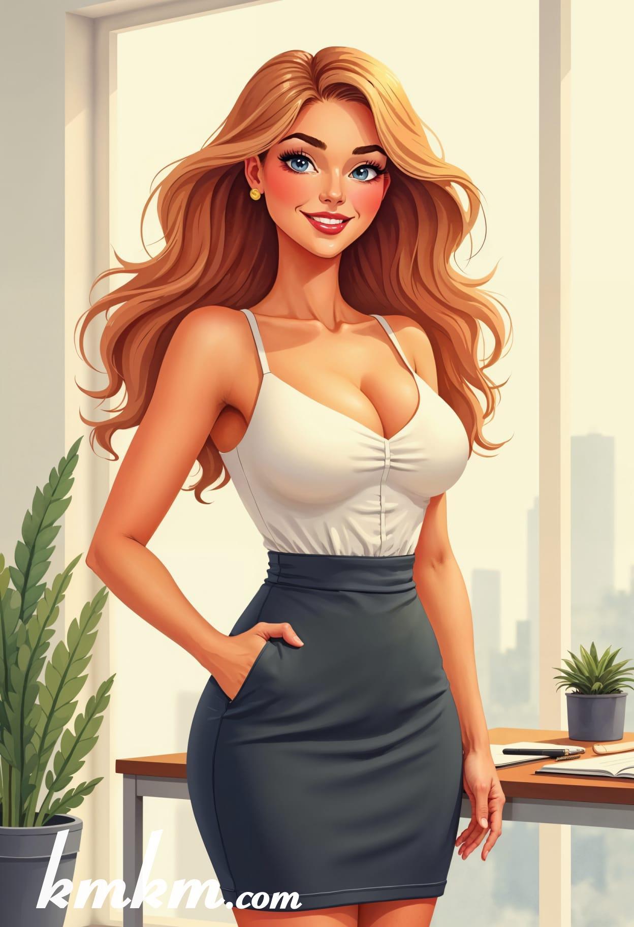 Business girl outfit illustration drawing 13