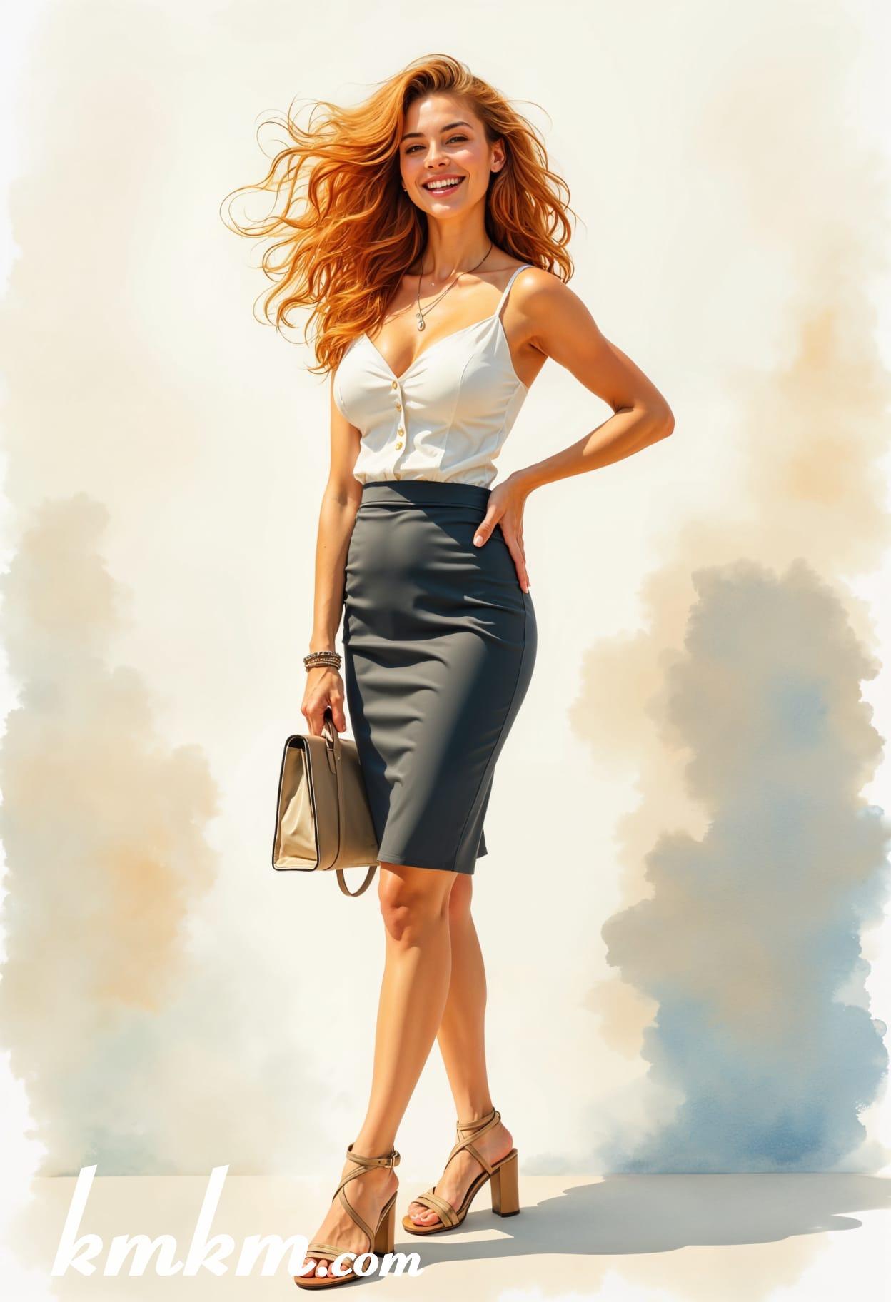 Business girl outfit illustration drawing 18