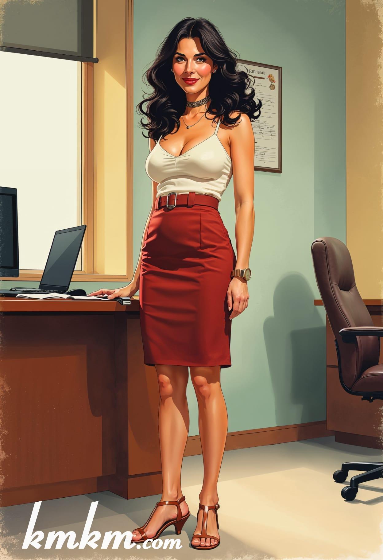 Business girl outfit sketch drawing 03