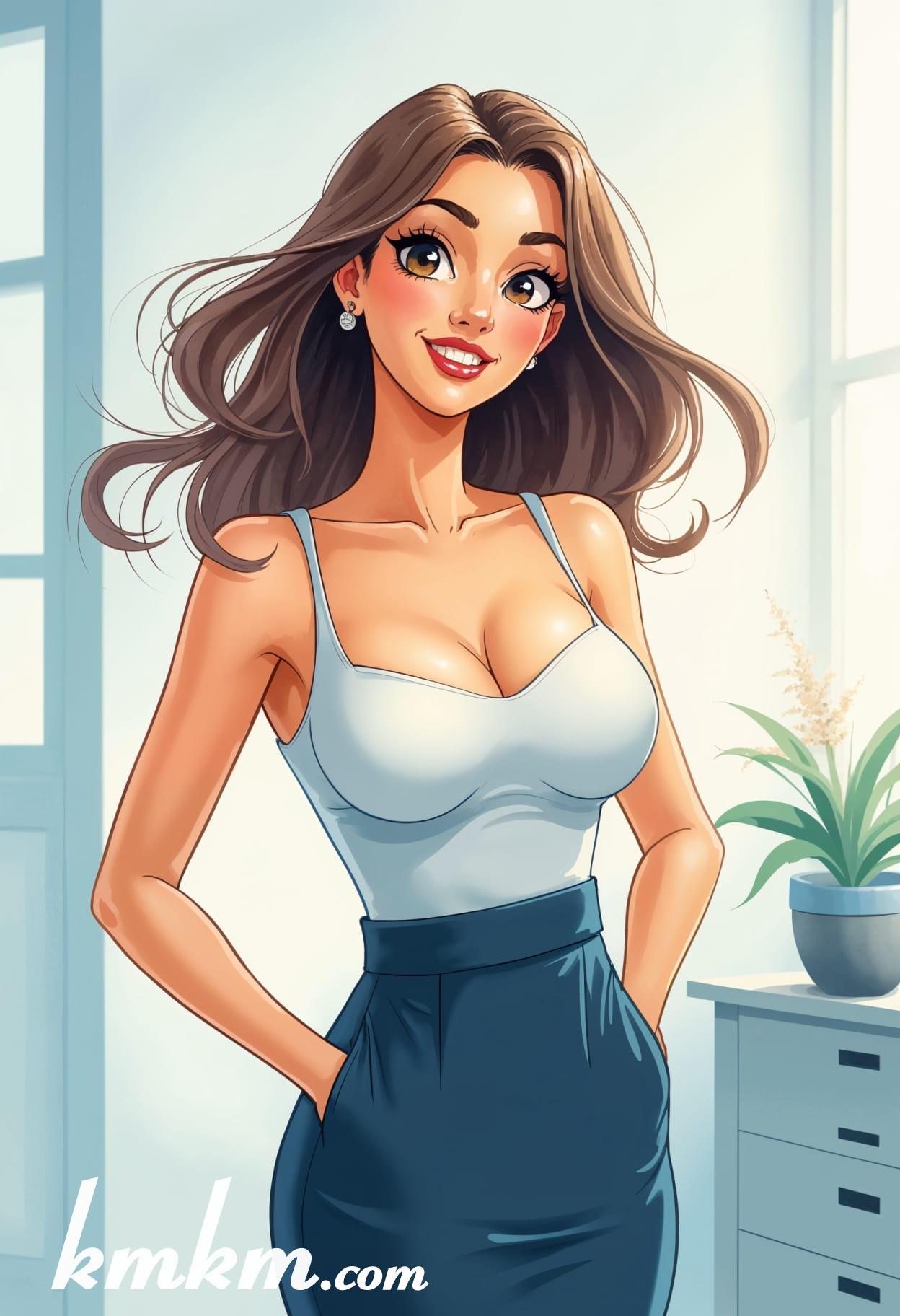 Business girl outfit sketch drawing 16