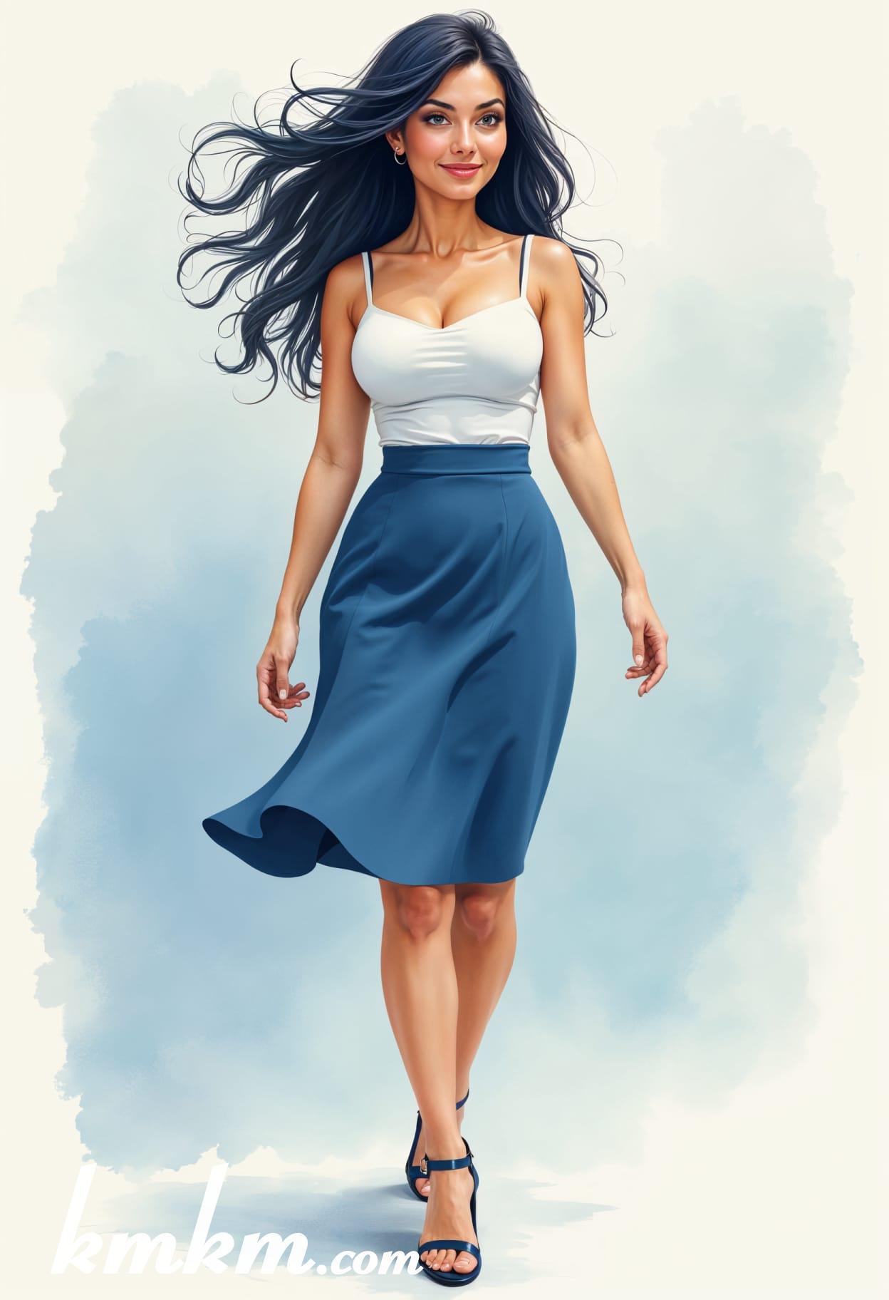 Business girl outfit sketch drawing 19