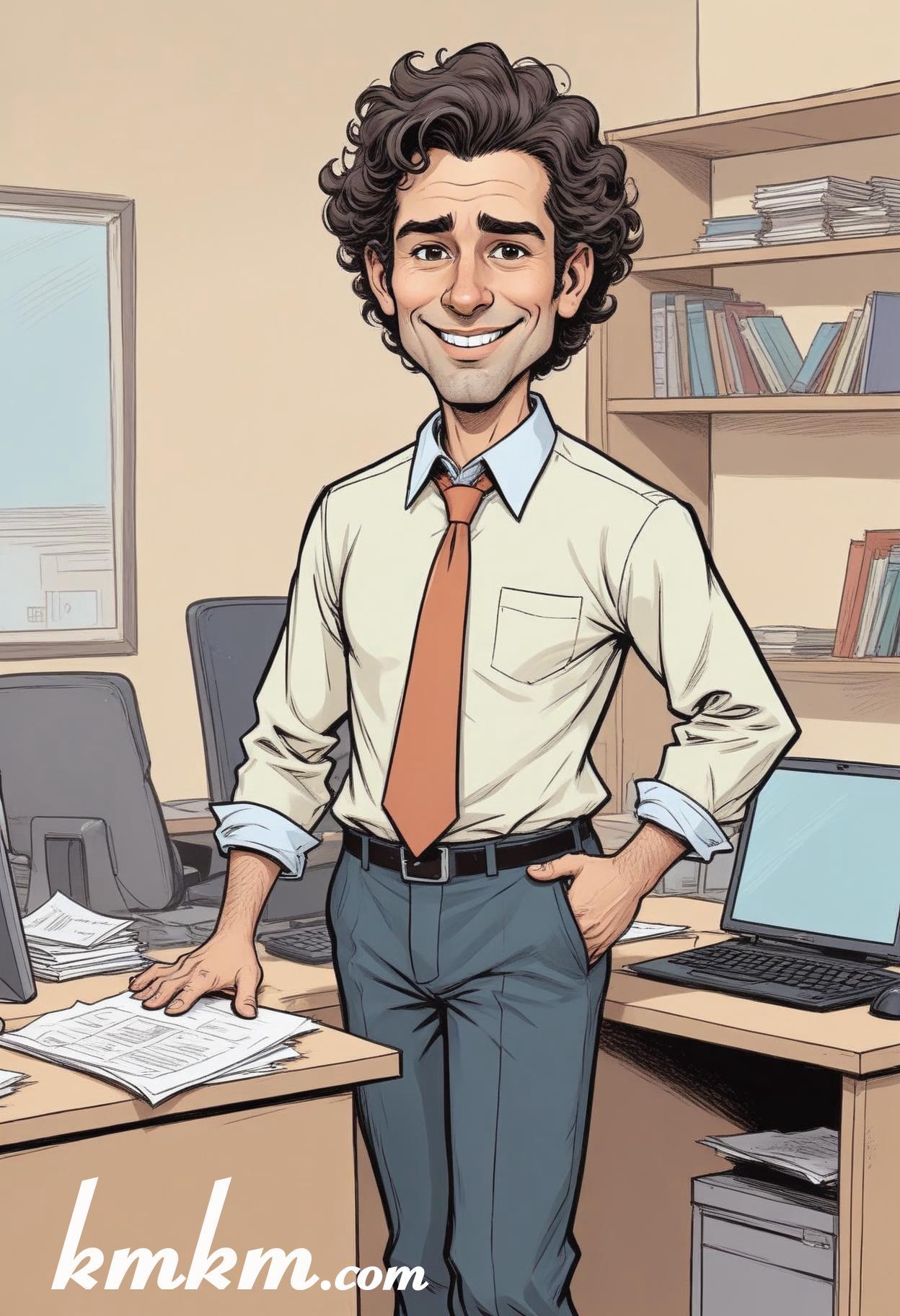 Business people cartoon caricature drawing 07