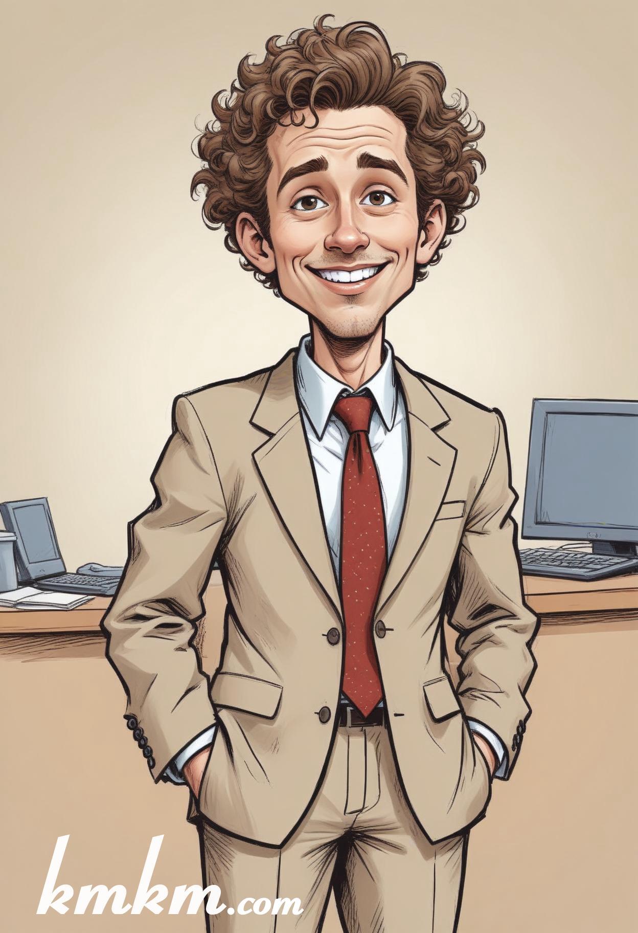 Businessman caricature cartoon drawing 01