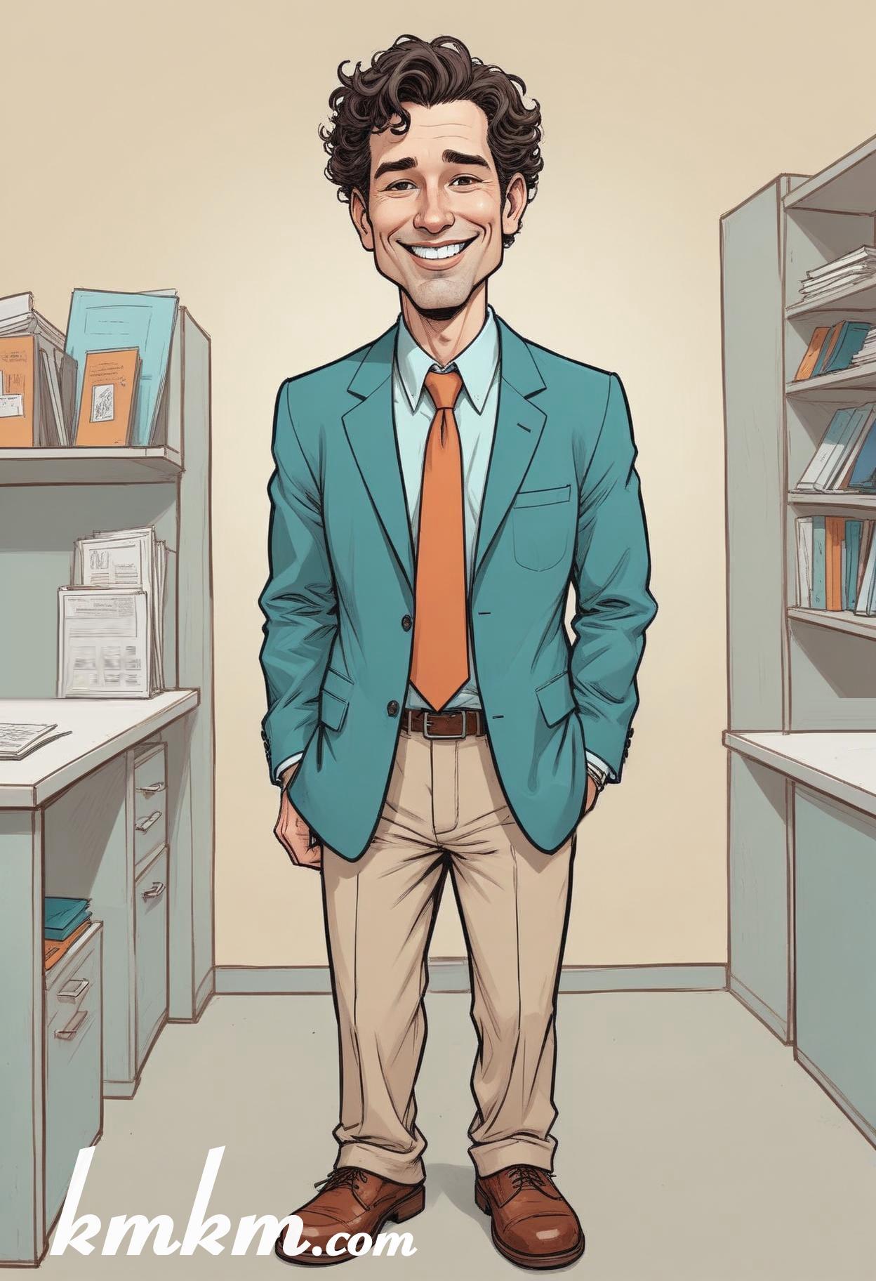 Businessman caricature cartoon drawing 04