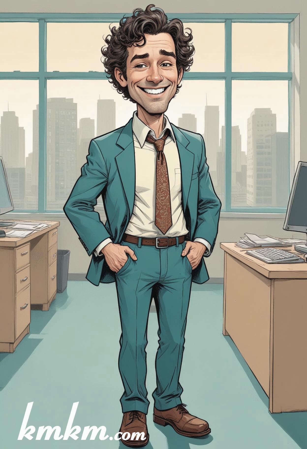 Businessman caricature cartoon drawing 05