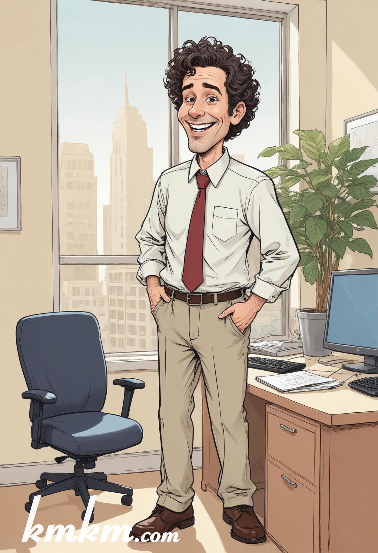 Businessman caricature cartoon drawing 07
