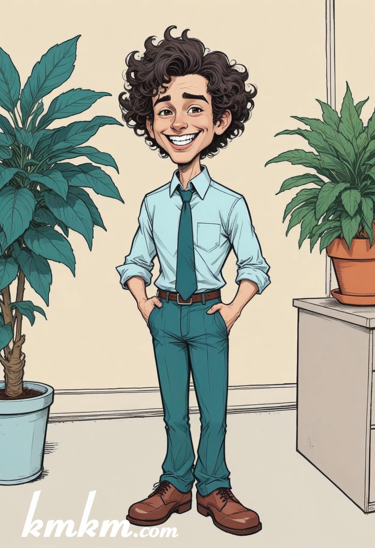 Businessman caricature cartoon drawing 08