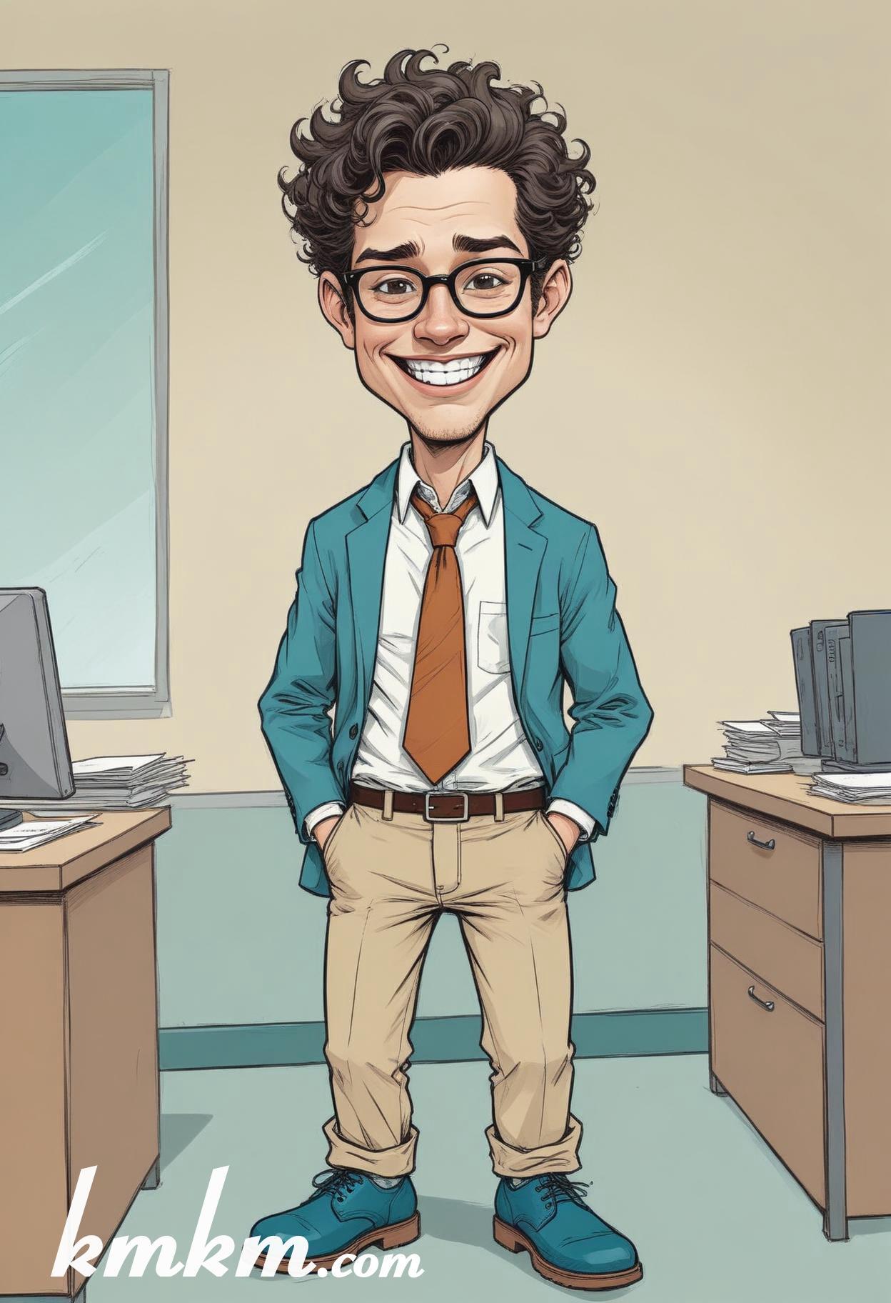 Businessman caricature cartoon drawing 09