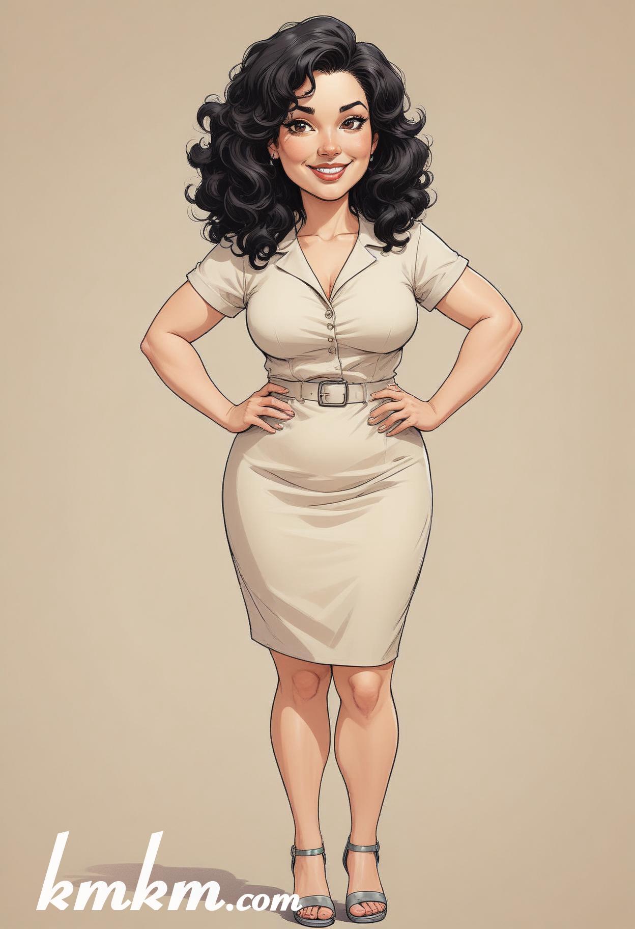 Businesswoman caricature cartoon drawing 01