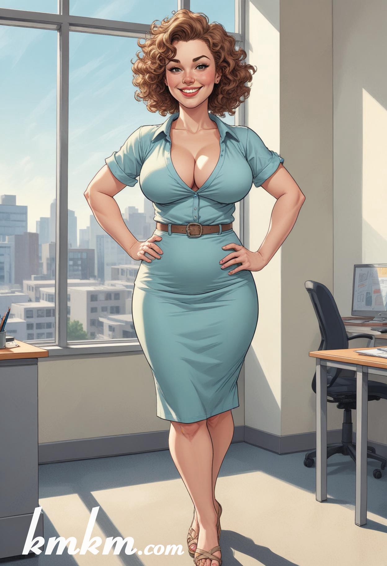 Businesswoman caricature cartoon drawing 06