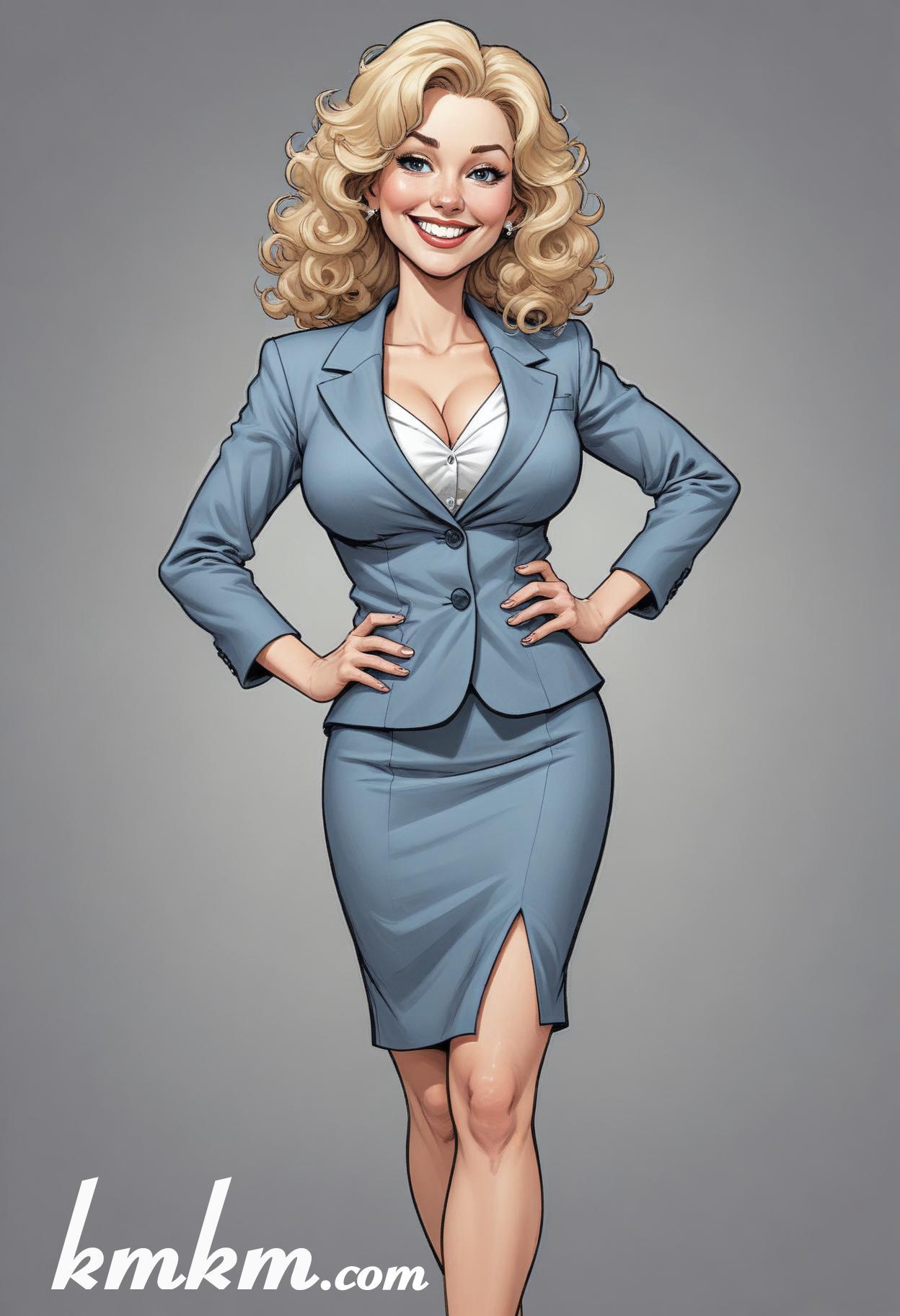 Businesswoman caricature cartoon drawing 08