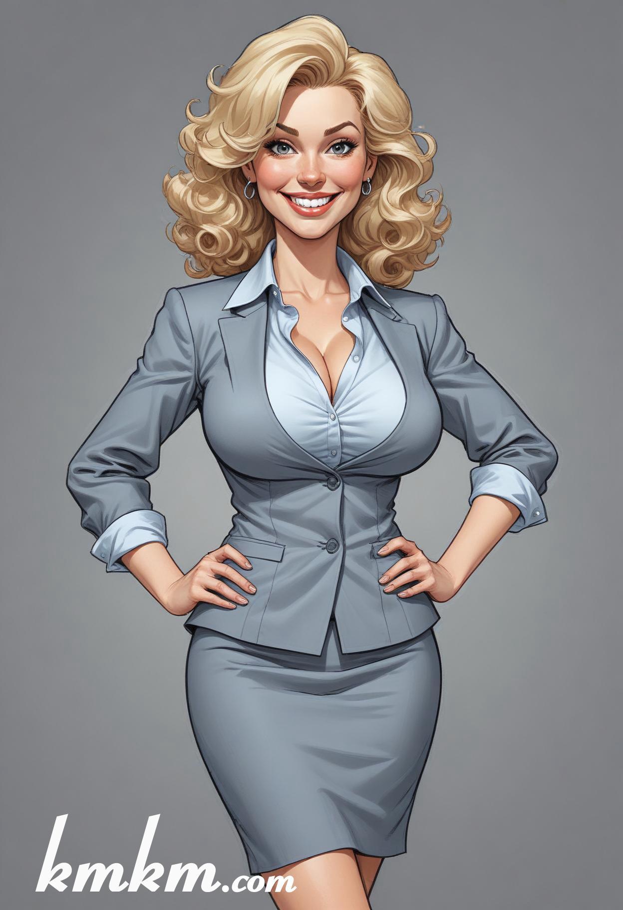 Businesswoman caricature cartoon drawing 12