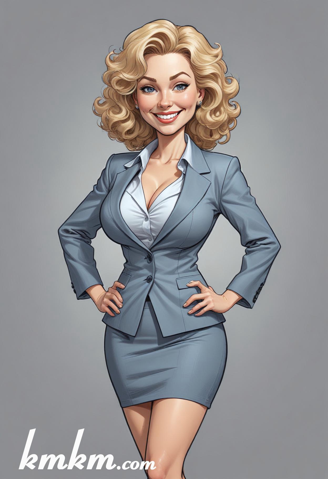 Businesswoman caricature cartoon drawing 16